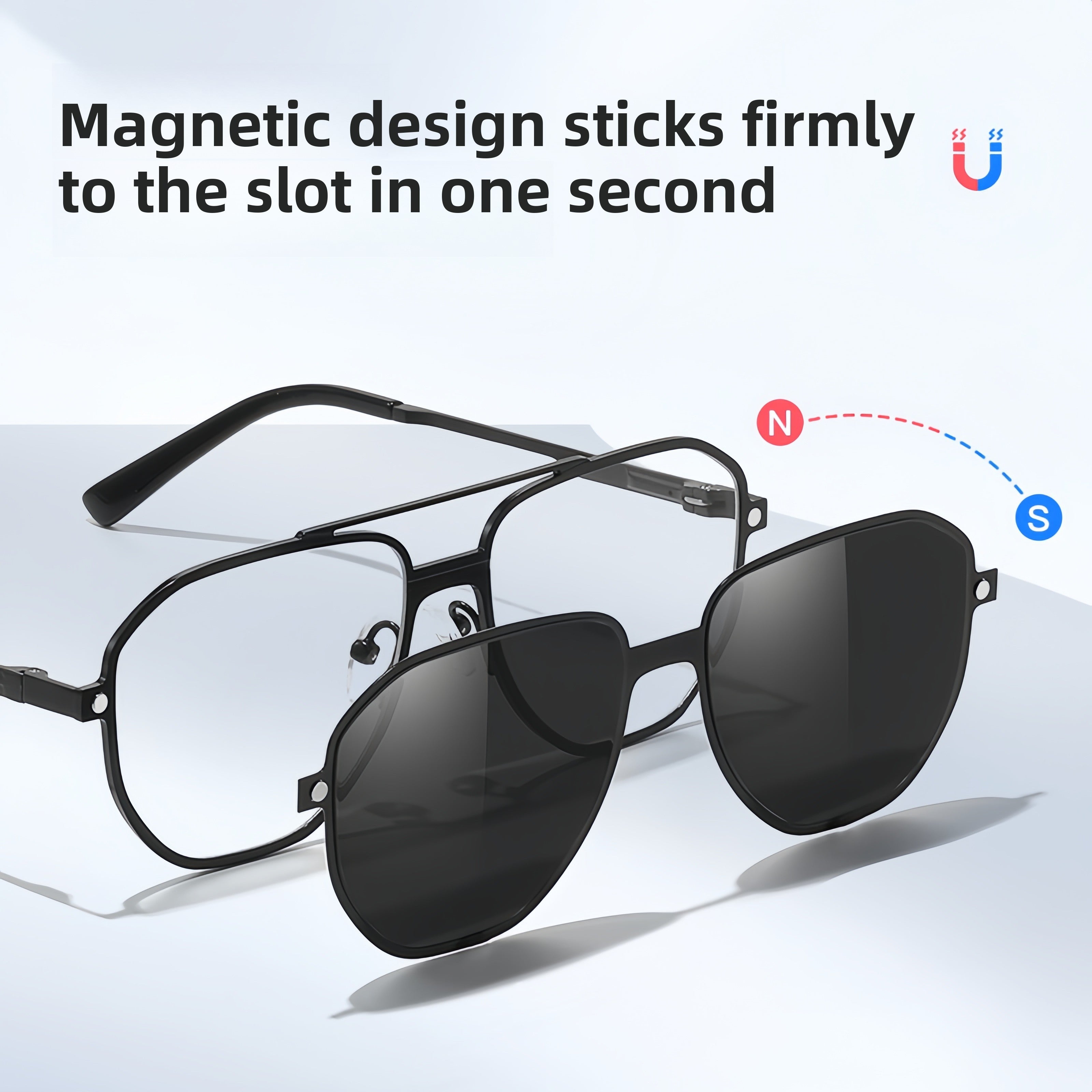 Men's Aluminum-Magnesium 3-in-1 Sunglasses Frame