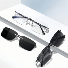 Rimless Rx Frame with Magnetic Clip-On System