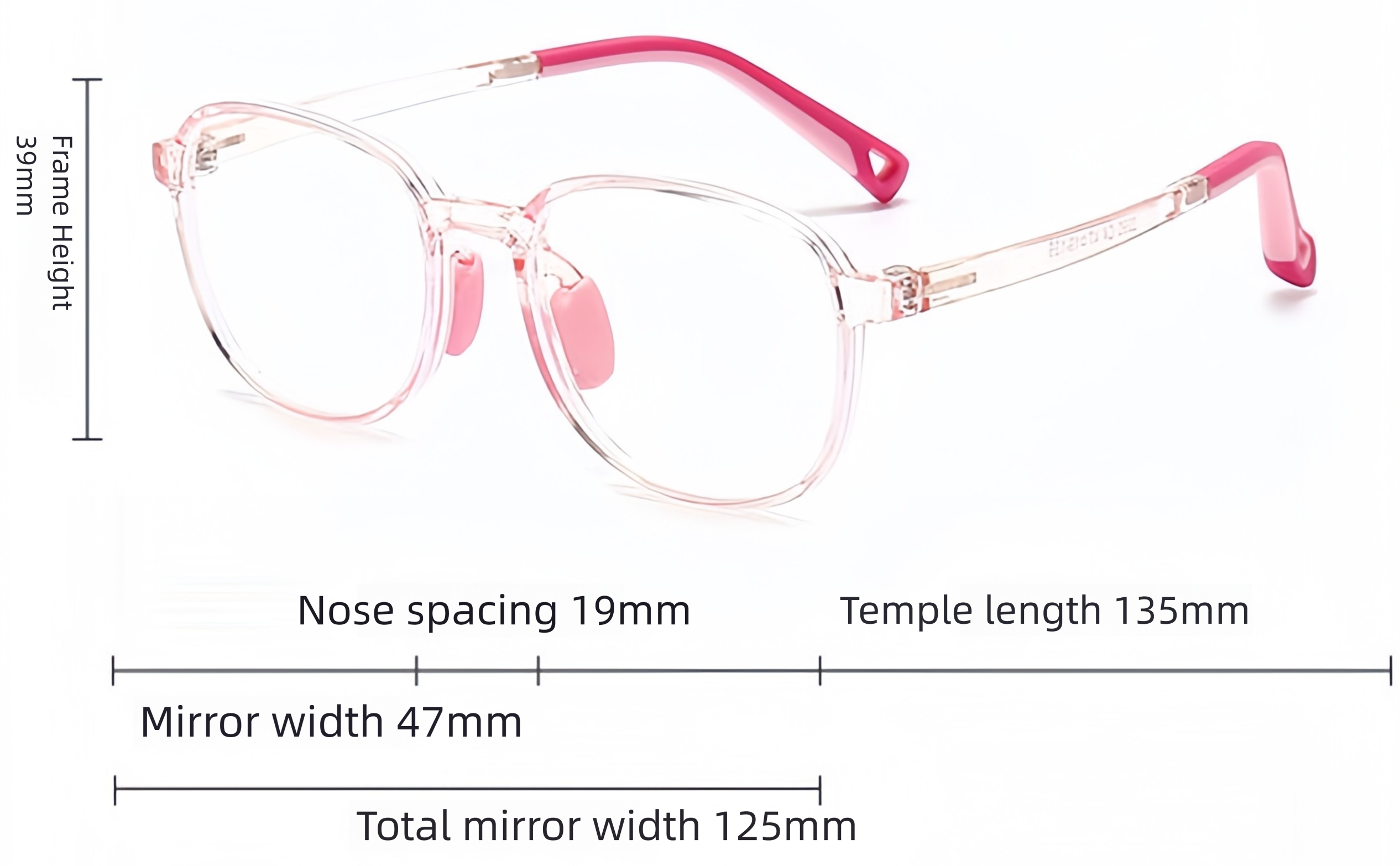Oversized TR90 Glasses for Teens