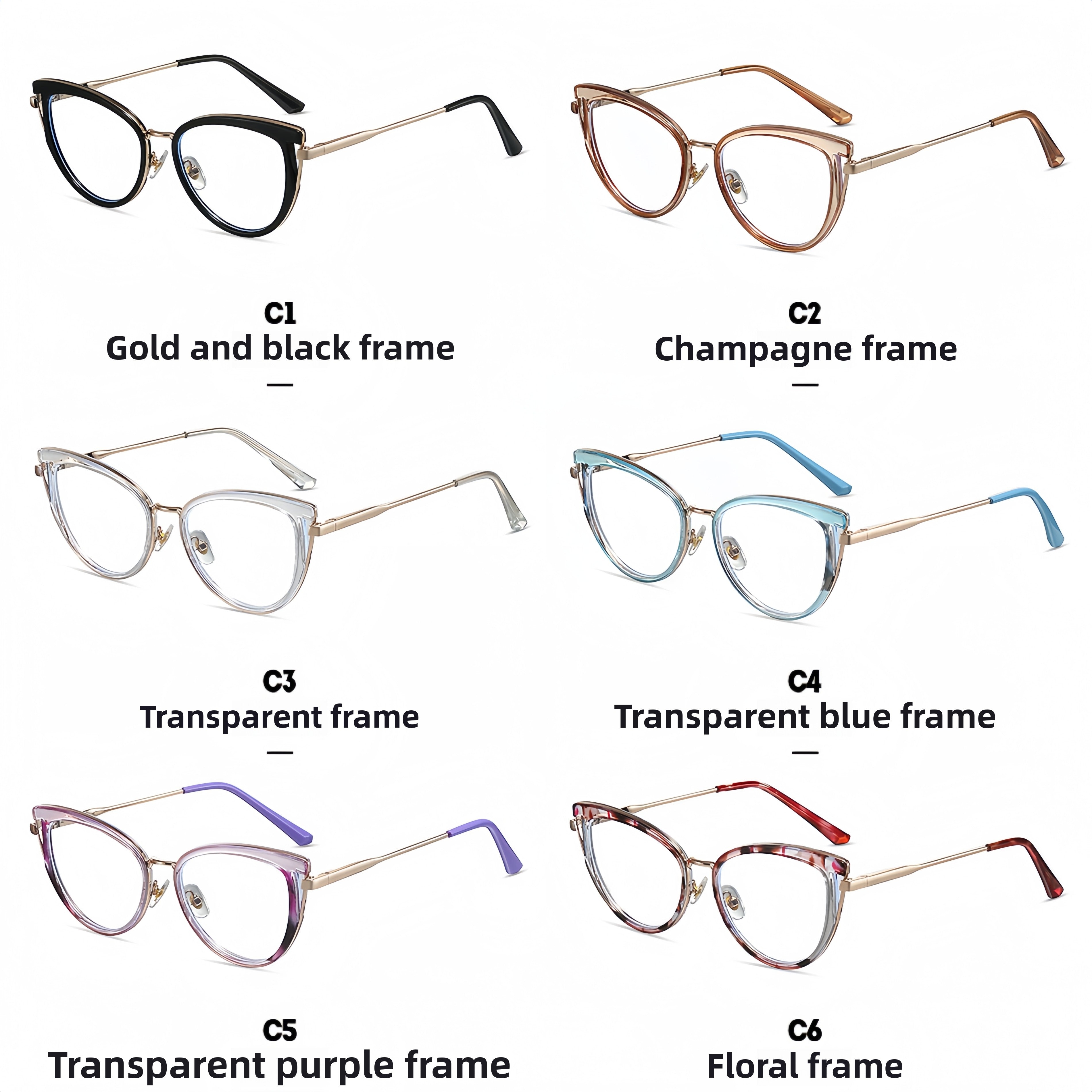 Women's TR90 & Metal Leopard Print Cat-Eye Eyeglass Frames