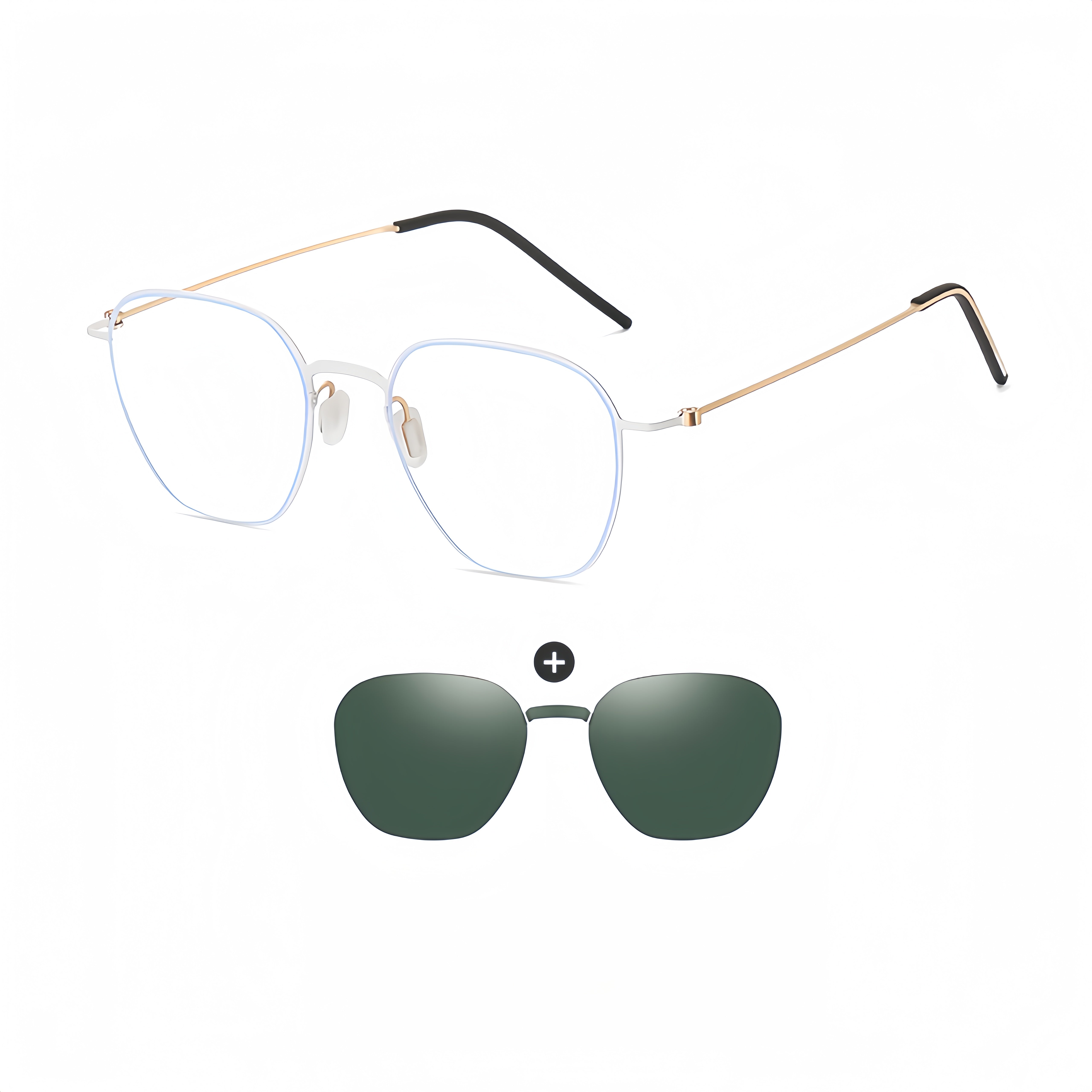 Rimless RX Frame with Magnetic Sunglass Clip