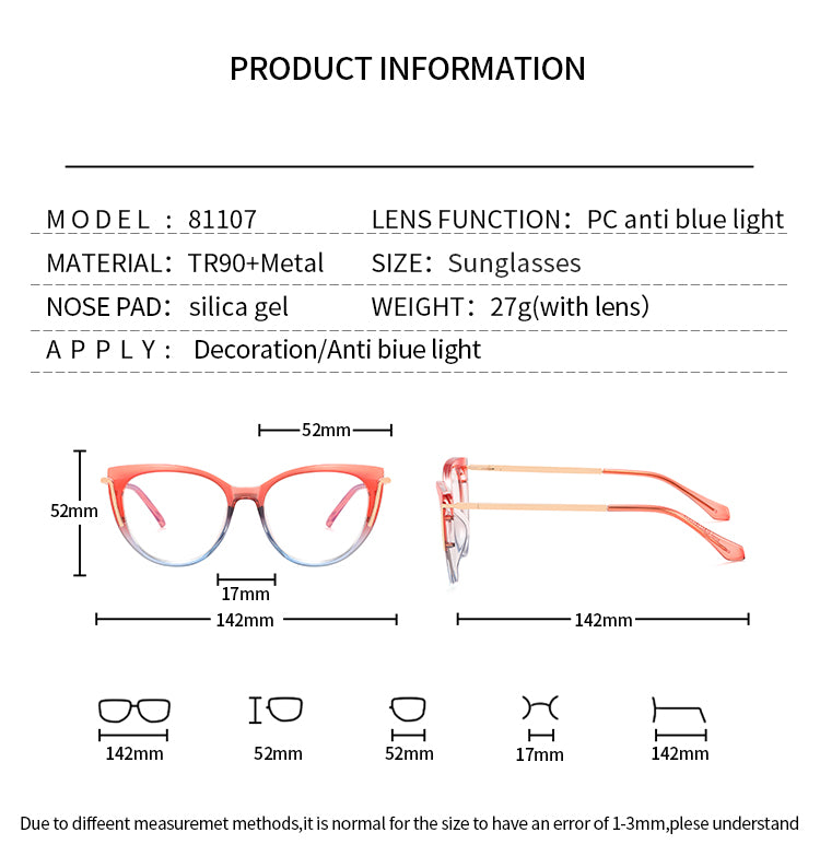 Women's TR90 Ombre Glasses Frames