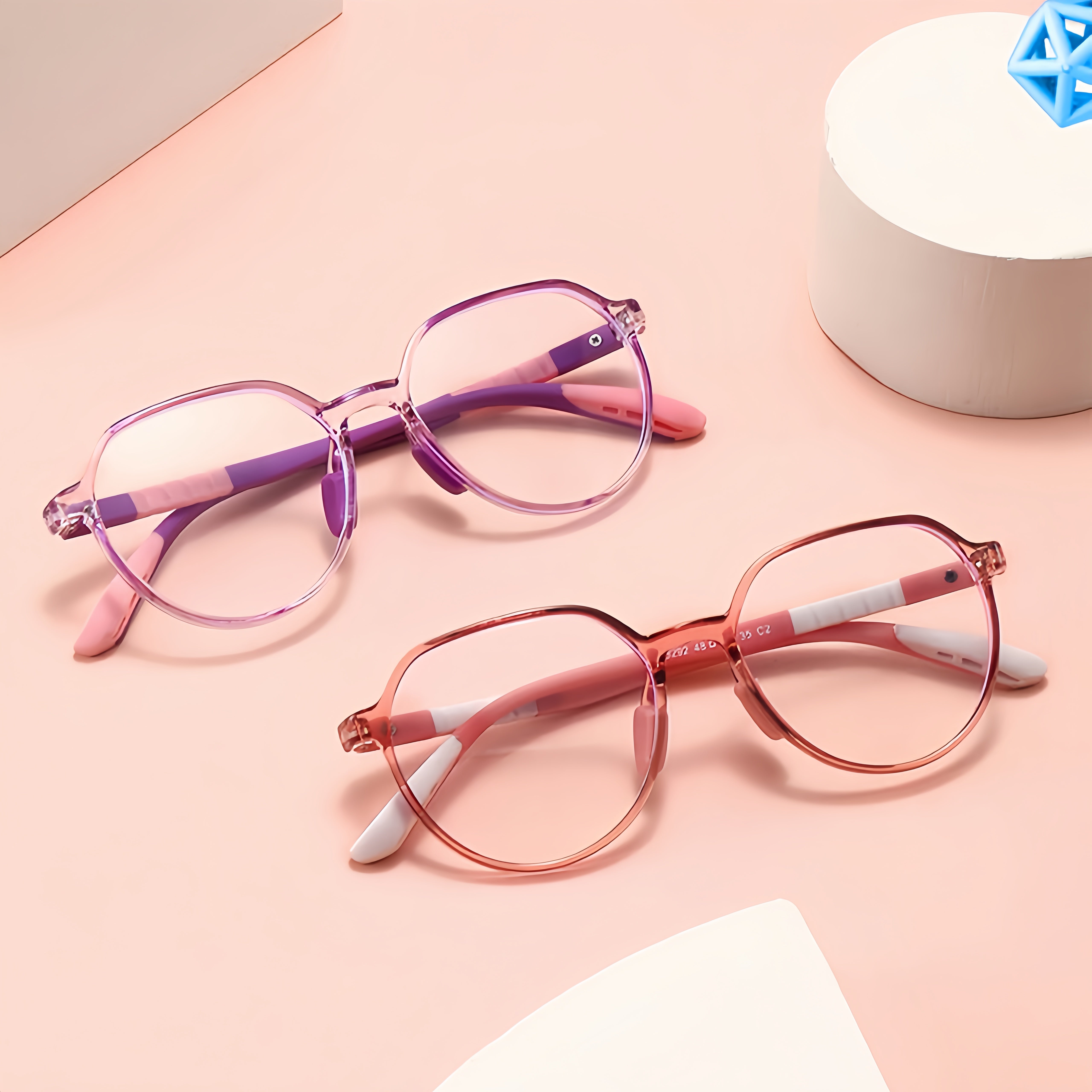 Geometric TR90 Glasses for Teens