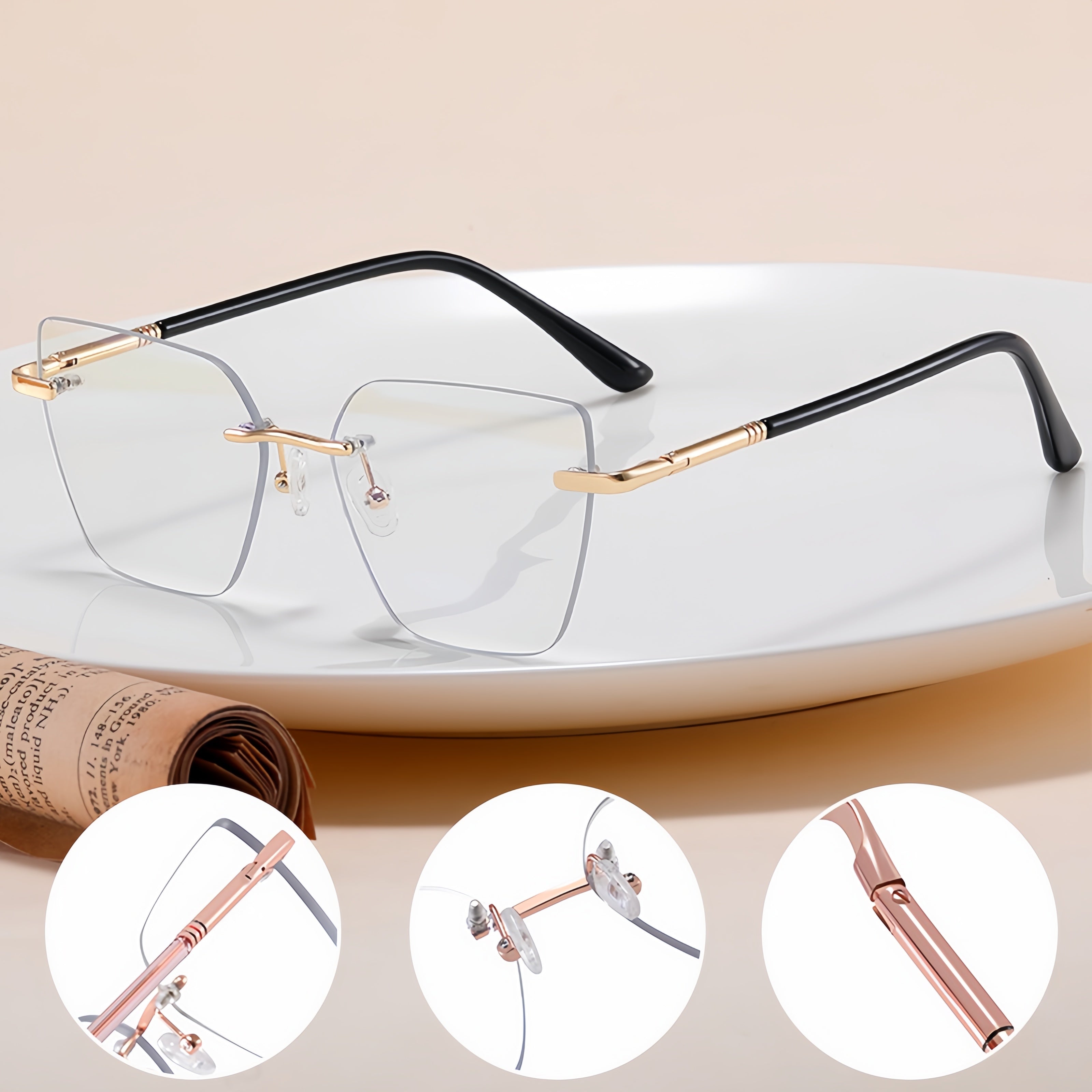 Women's Rimless Metal Glasses Frames