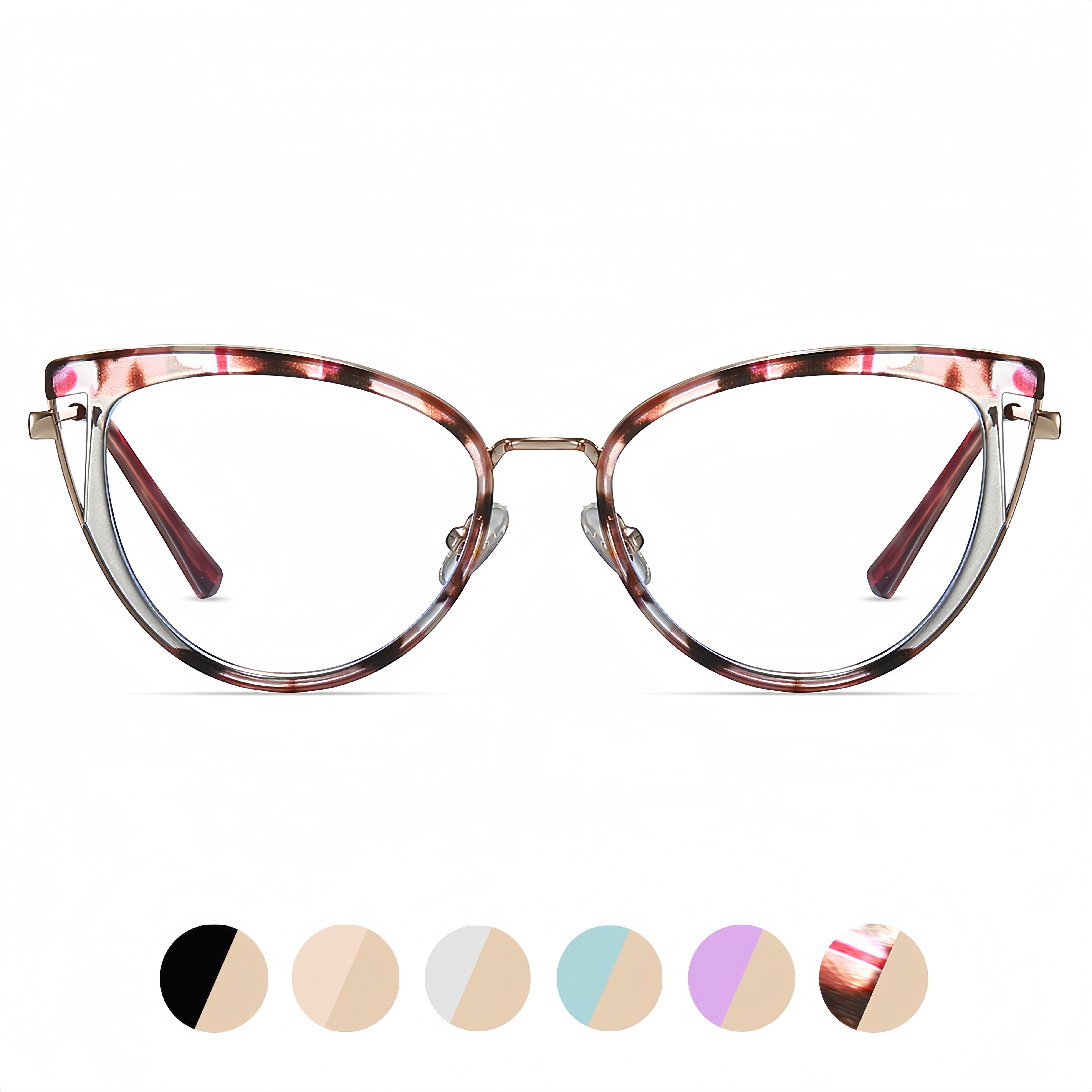 Women's TR90 & Metal Leopard Print Cat-Eye Eyeglass Frames