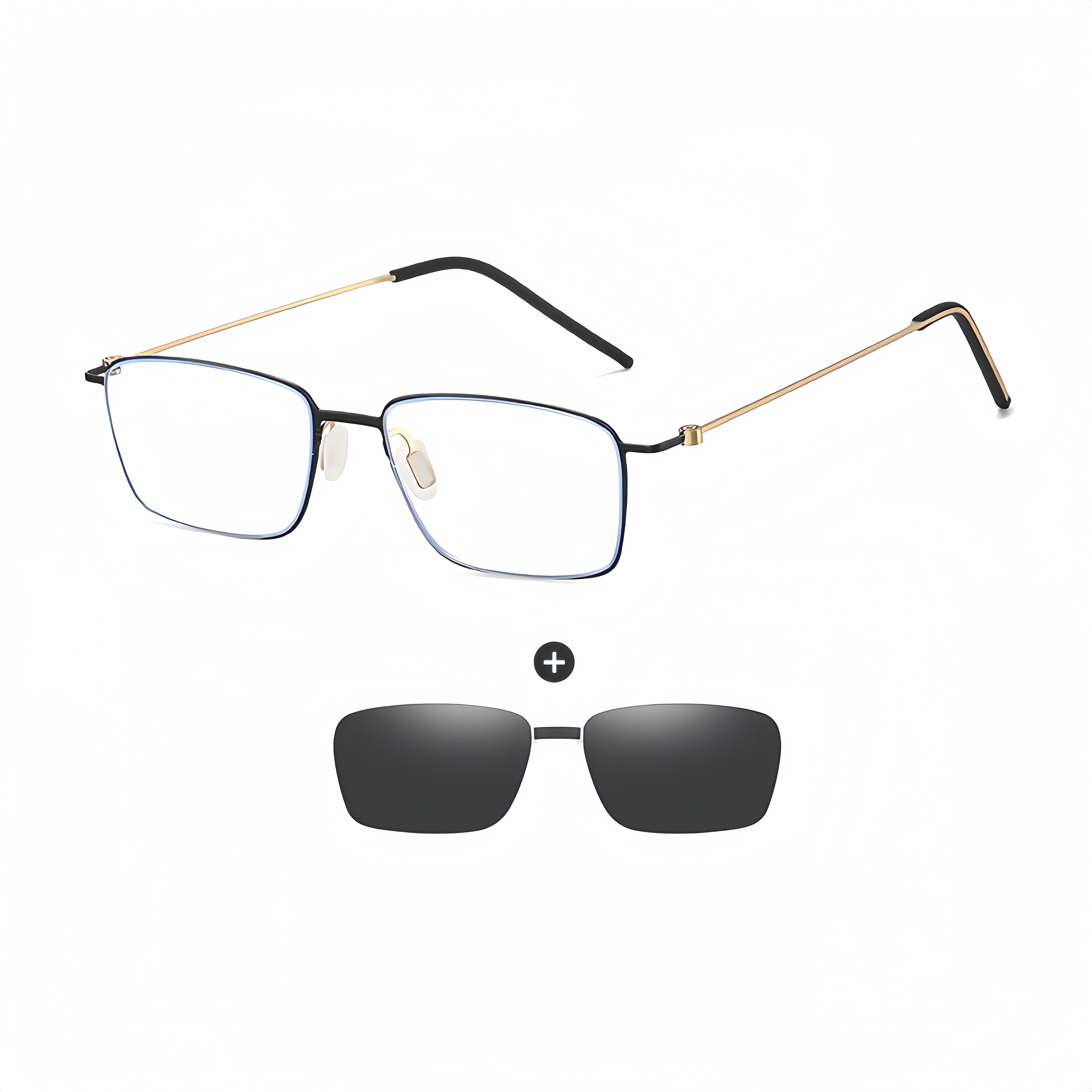 Unisex Magnetic RX Frame with Clip-On Sunglasses