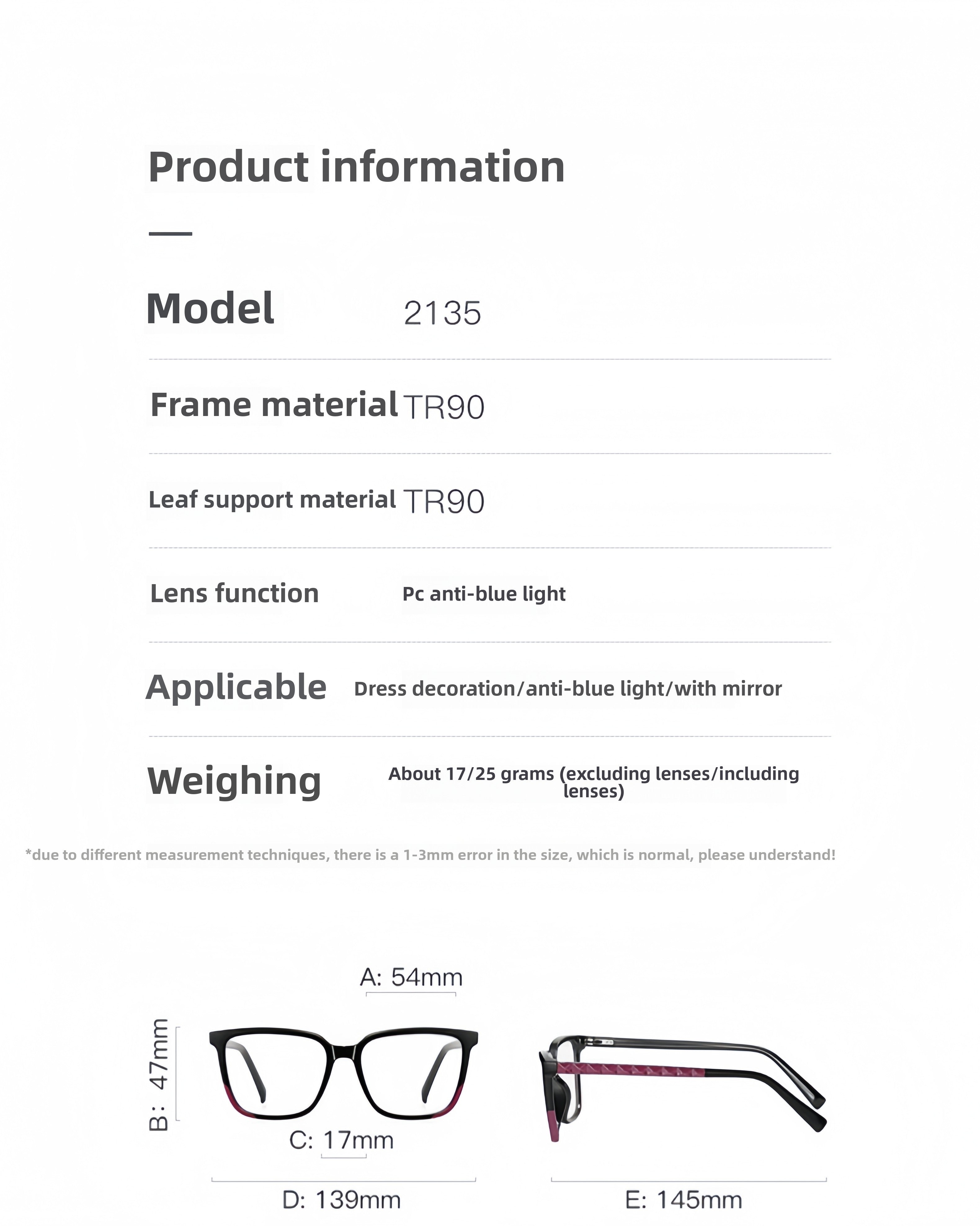 Men's TR90 Diamond-Cut Prescription Glasses Frame