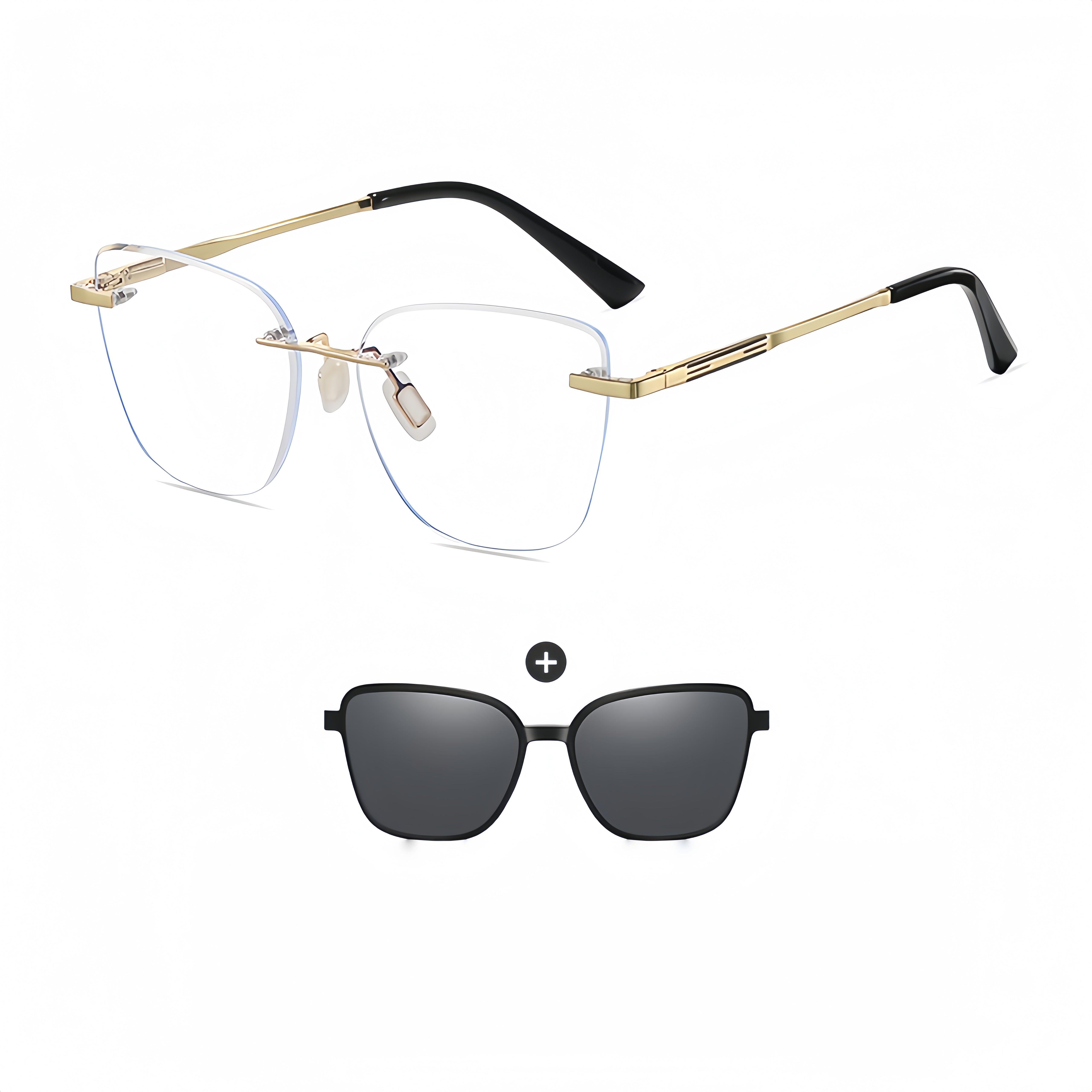 Women's TR90 Prescription Frame & Magnetic Clip-on Sunglass Kit
