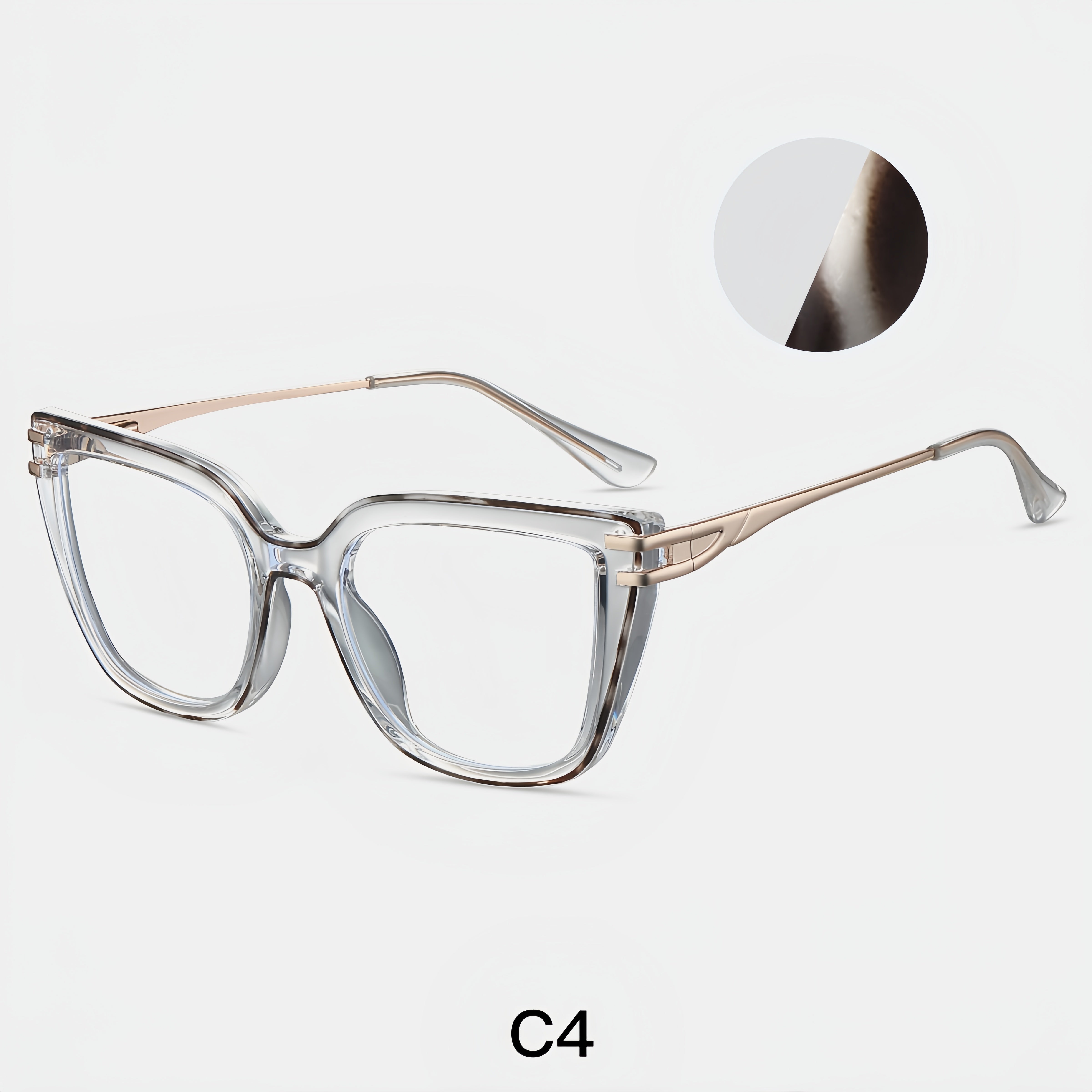 Women's TR90 & Metal Square Eyeglass Frames