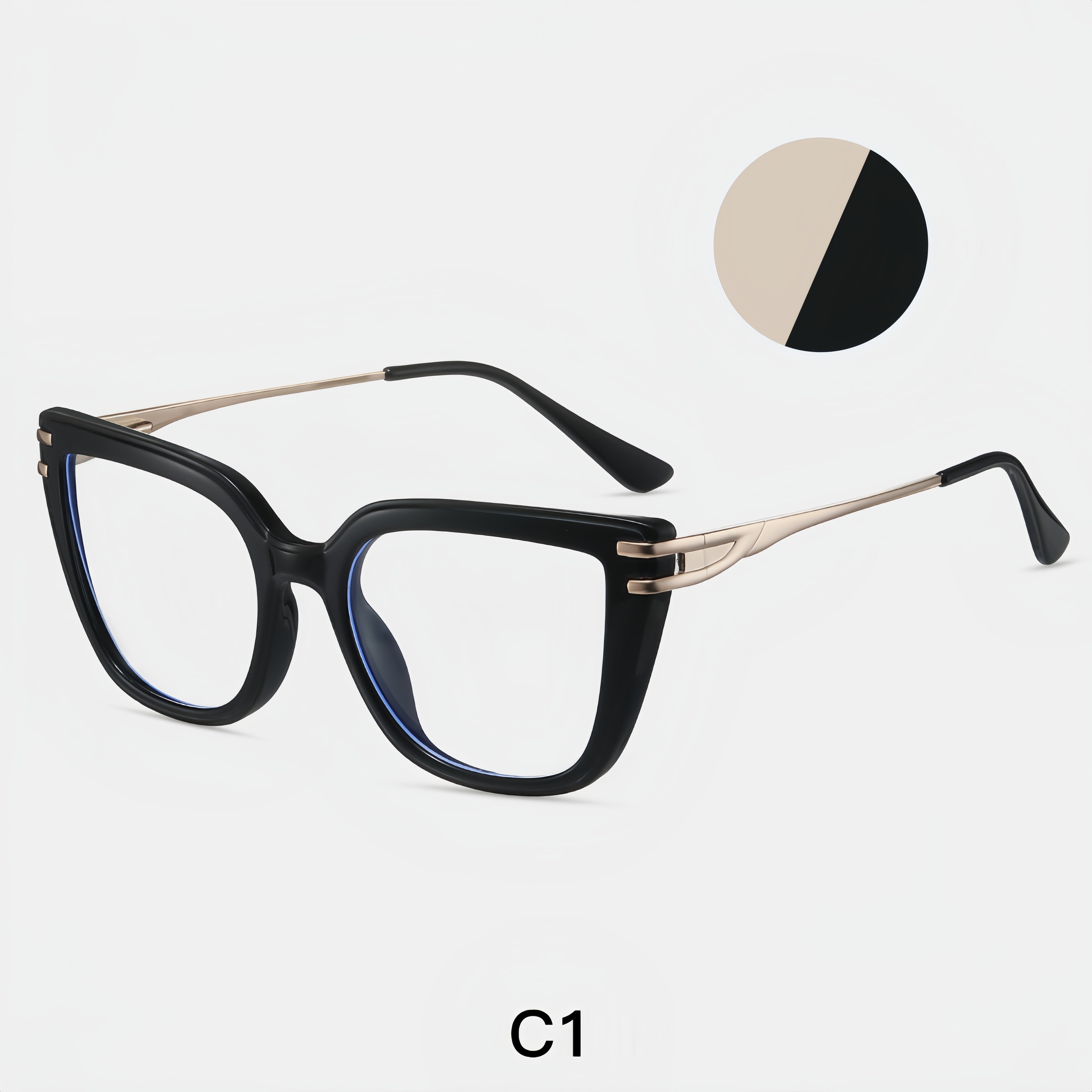 Women's TR90 & Metal Square Eyeglass Frames