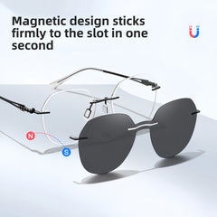 Women's Magnetic Clip-on Sunglasses for Frameless Prescription Glasses