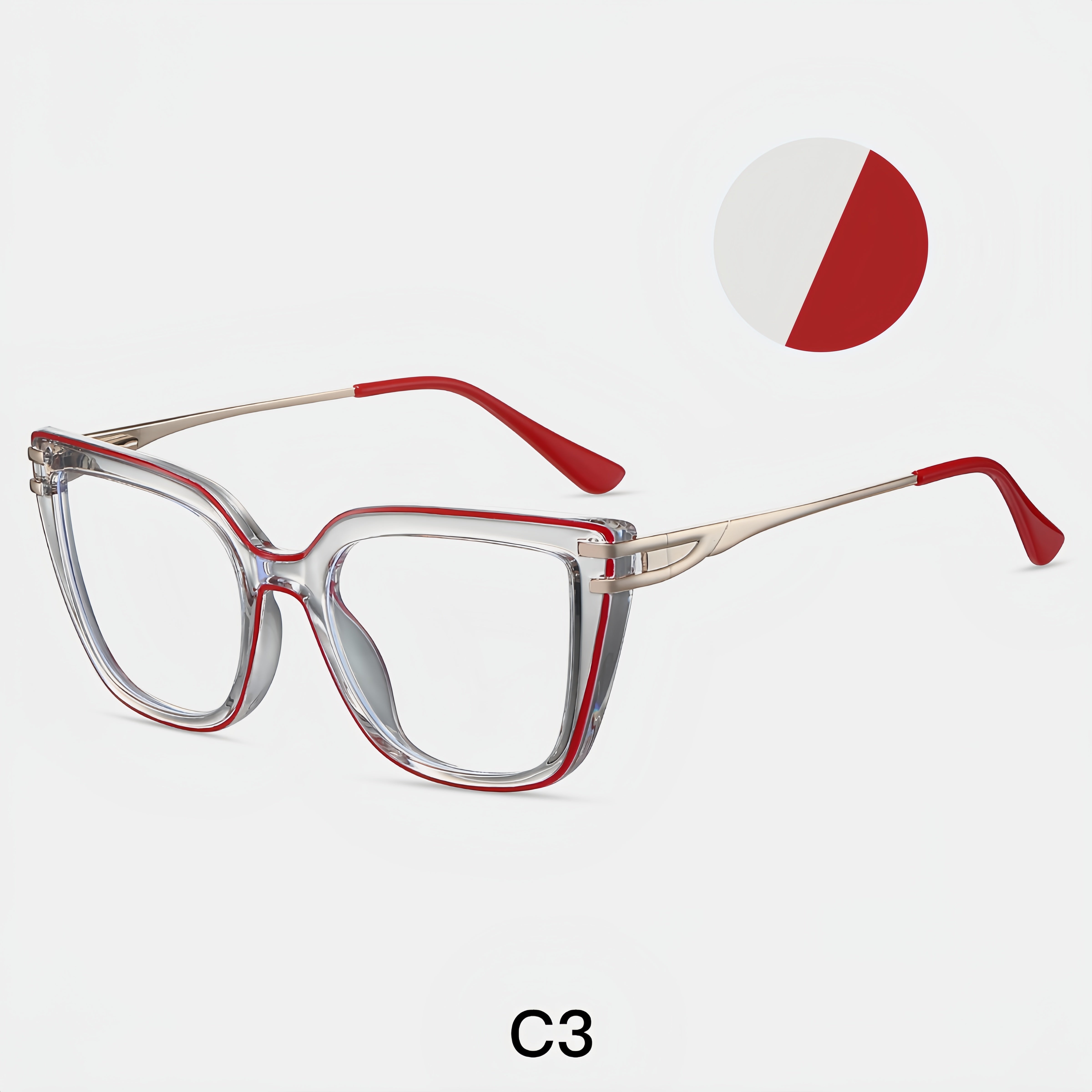 Women's TR90 & Metal Square Eyeglass Frames