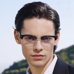 Unisex TR90 Browline Semi-Rimless Prescription Glasses