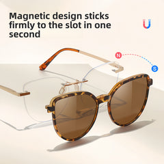 Female TR90 Frame with Clip-On Sunglasses