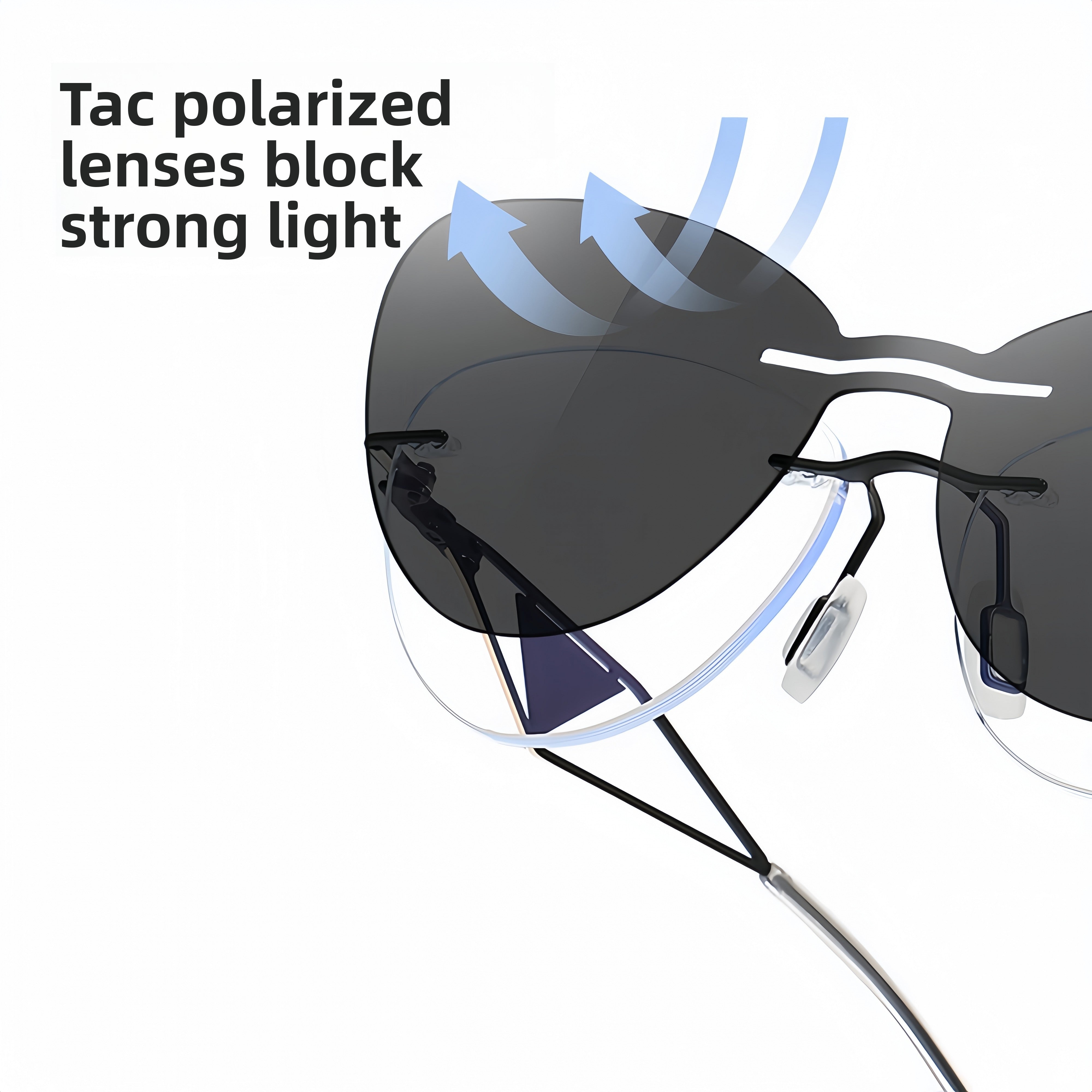 Cat-Eye Rimless RX Frame with Magnetic Clip