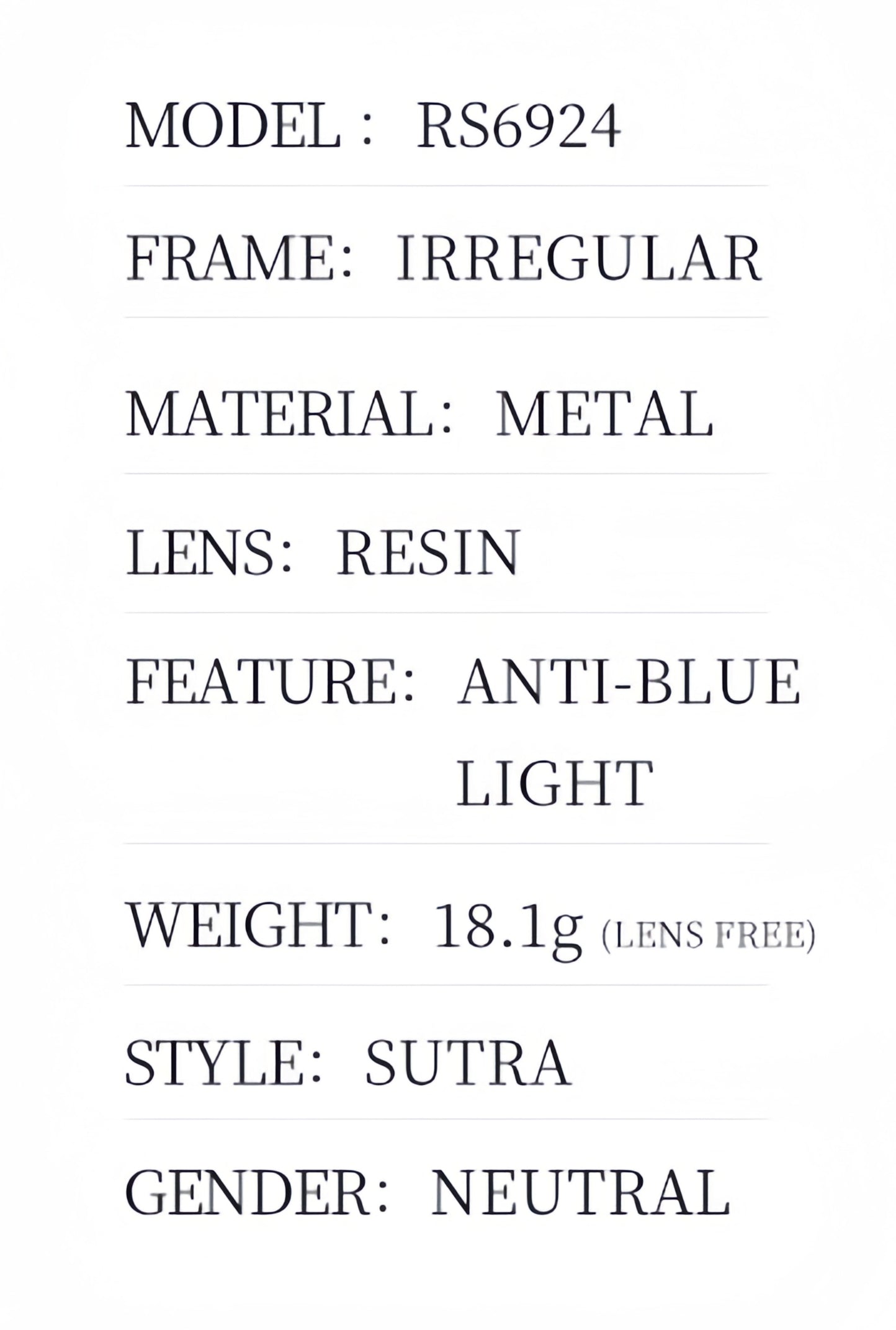 Men's Oversized Metal Glasses Frame