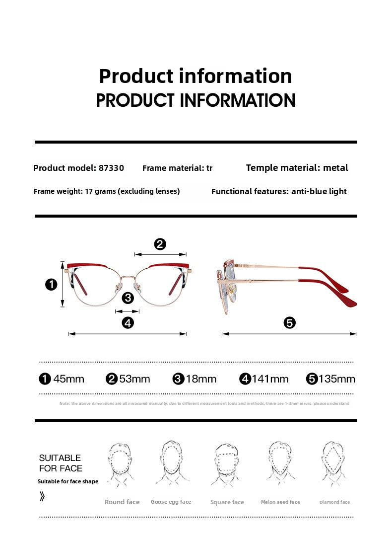 TR90-Metal Hybrid Cat-Eye Glasses