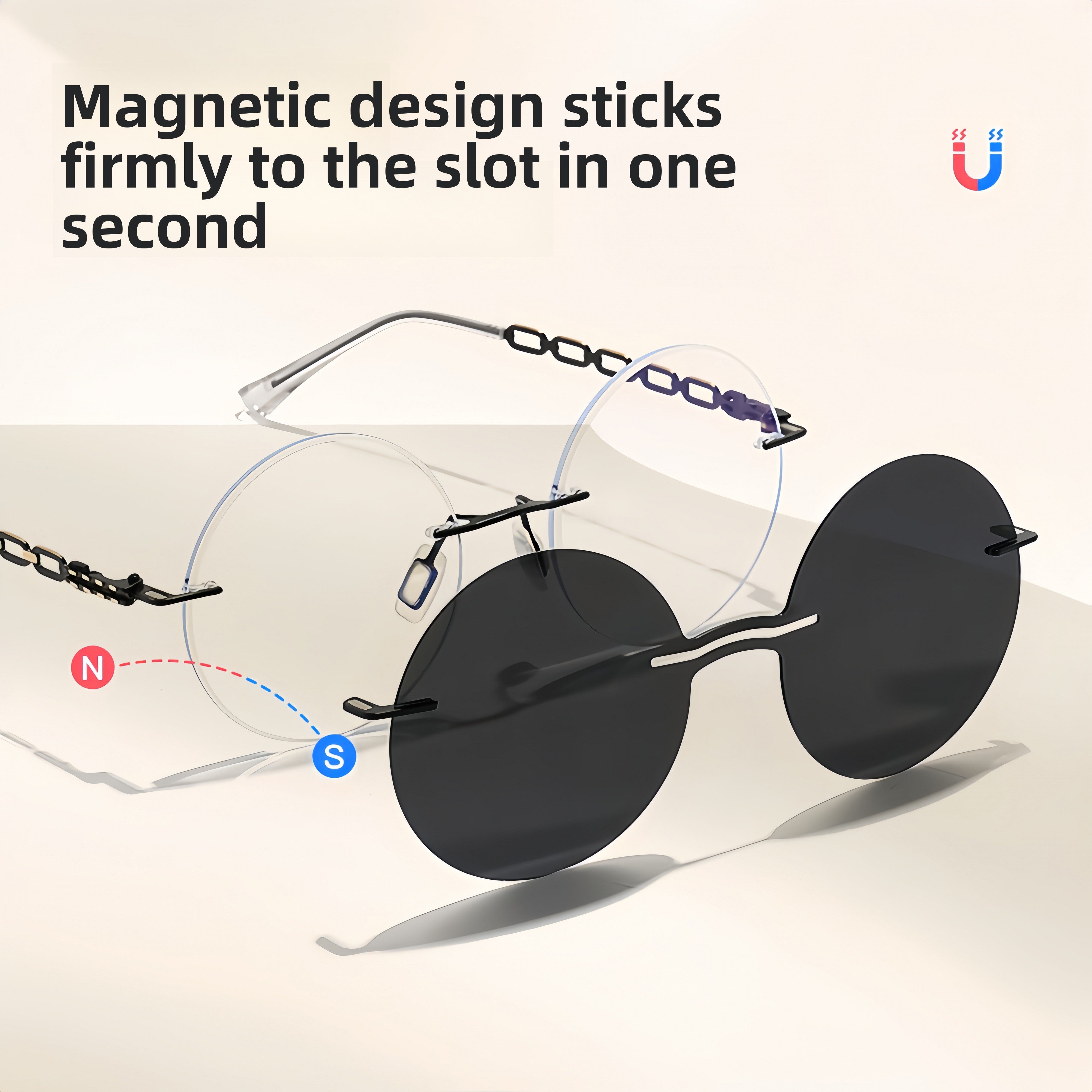 Semi-Rimless Magnetic RX Frame