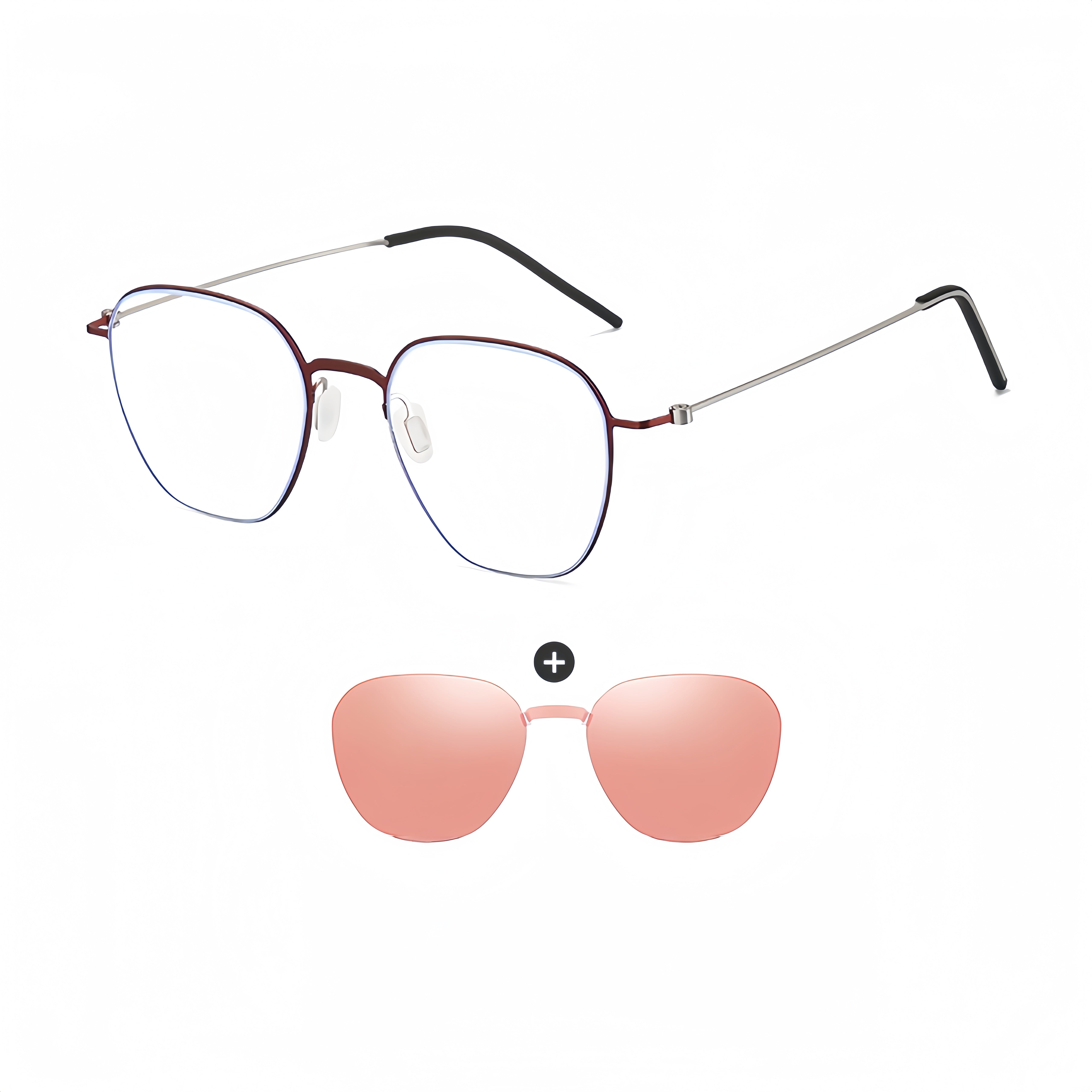 Rimless RX Frame with Magnetic Sunglass Clip