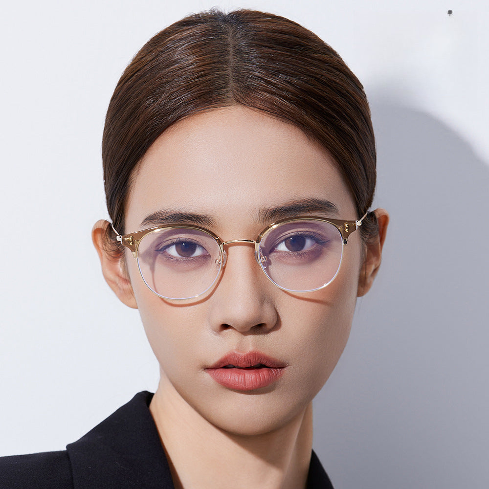 Unisex Browline Prescription Glasses Frames