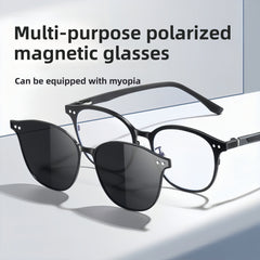 Men's Magnetic Clip-On Sunglasses Bundle with Rx-Ready Optical Frames