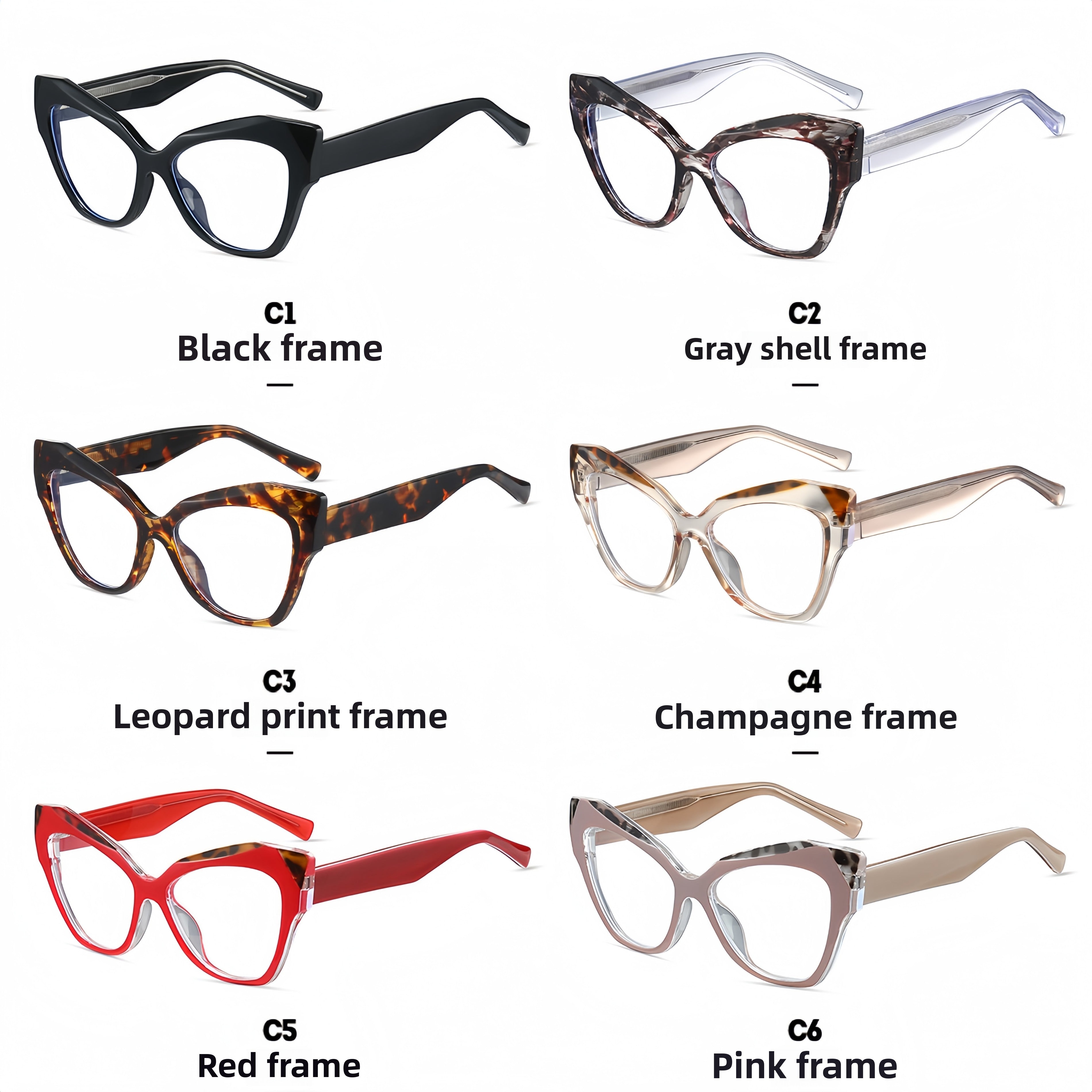 Women's TR90 Square Leopard Print Eyeglass Frames