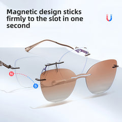 Women's Metal Frameless Prescription Glasses Frame