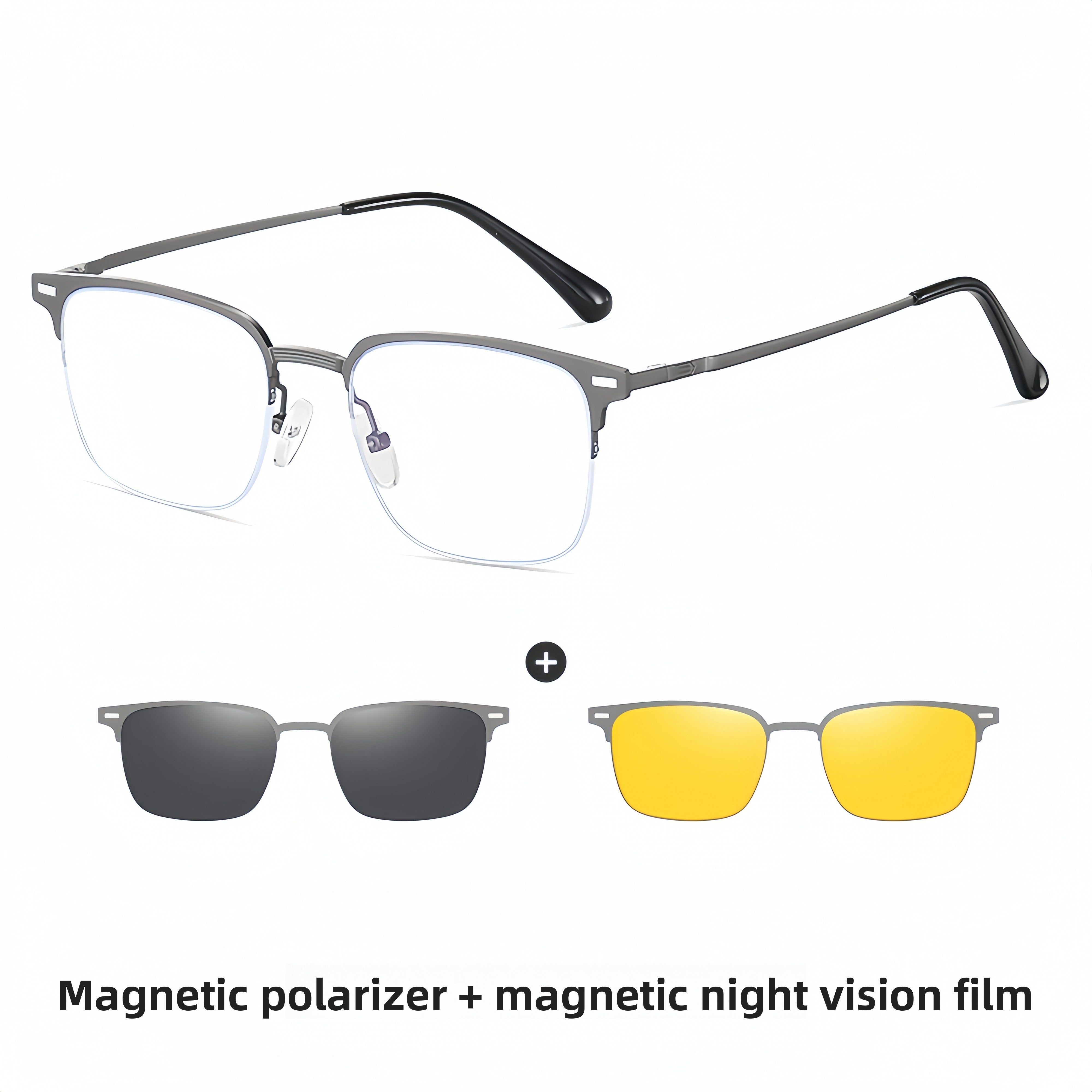 Men's 3-in-1 Eyebrow Line Glasses Frame