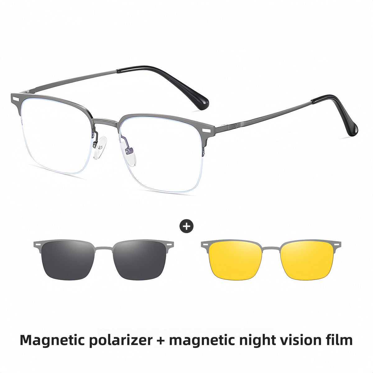Men's 3-in-1 Eyebrow Line Glasses Frame
