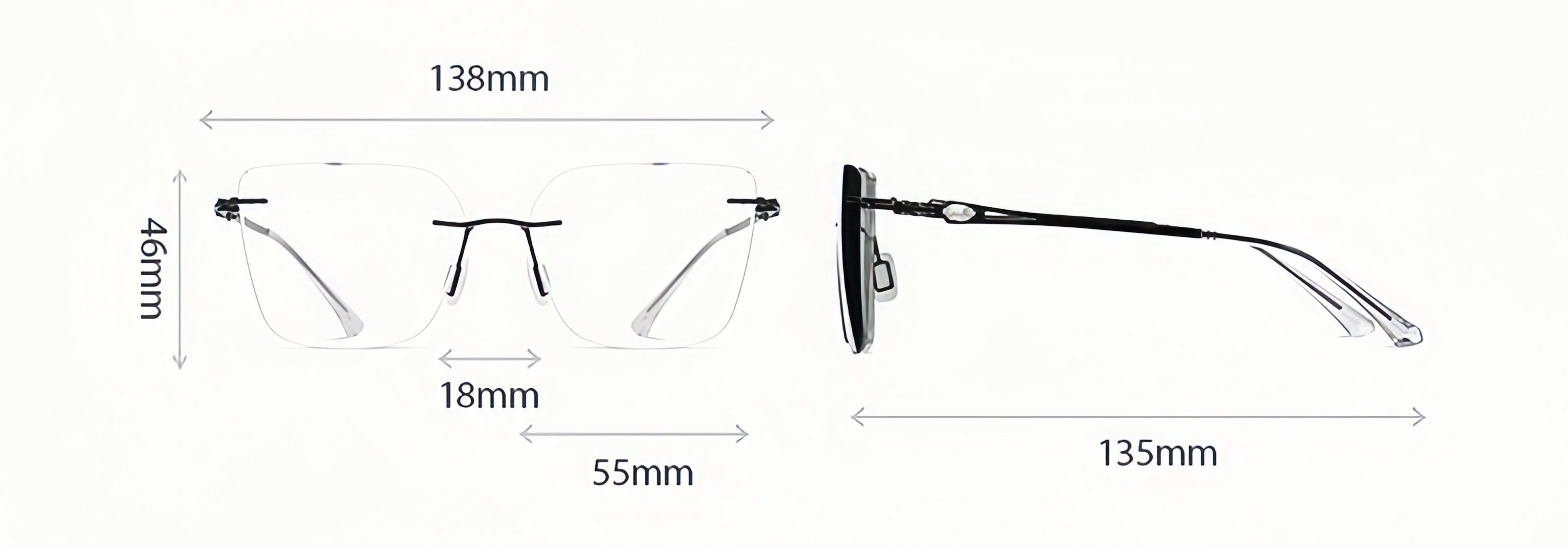 Women's 2-in-1 Magnetic Clip-on Prescription Glasses Set