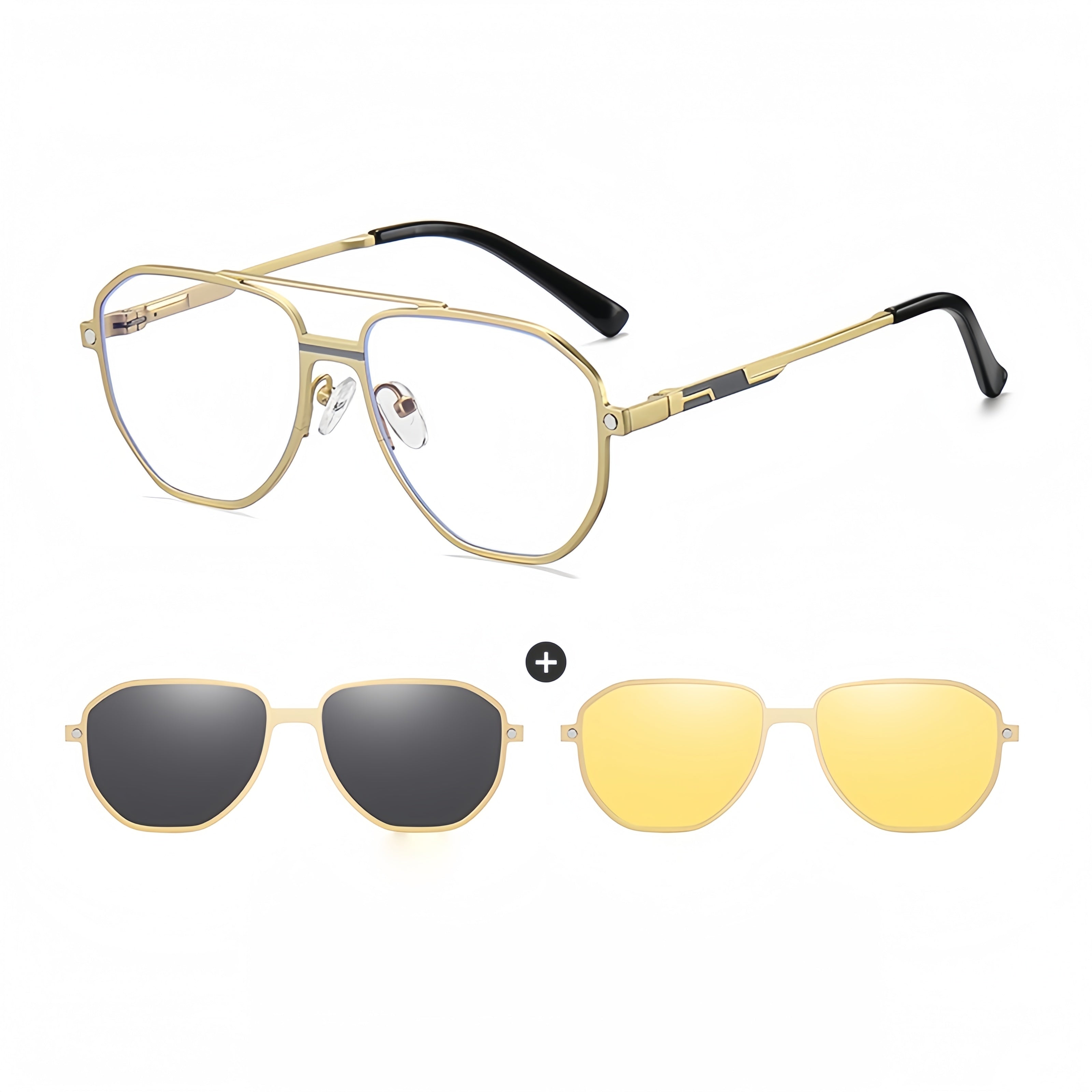 Men's Aluminum-Magnesium 3-in-1 Sunglasses Frame