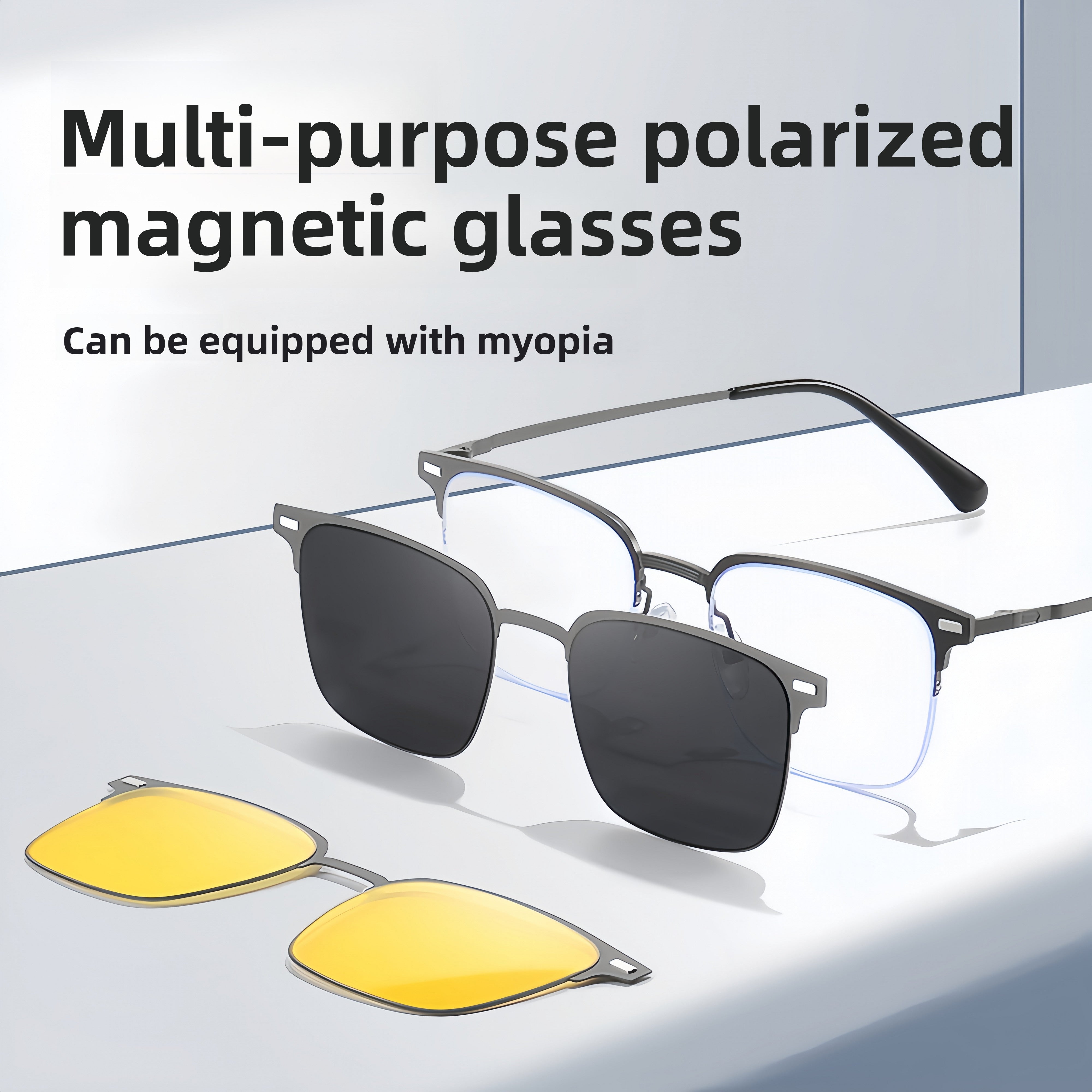 Men's 3-in-1 Eyebrow Line Glasses Frame