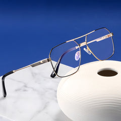 Men's Double Bridge Metal Glasses Frames