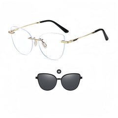 Women's TR90 Magnetic Clip-On Sunglasses & Prescription Frames 2-in-1