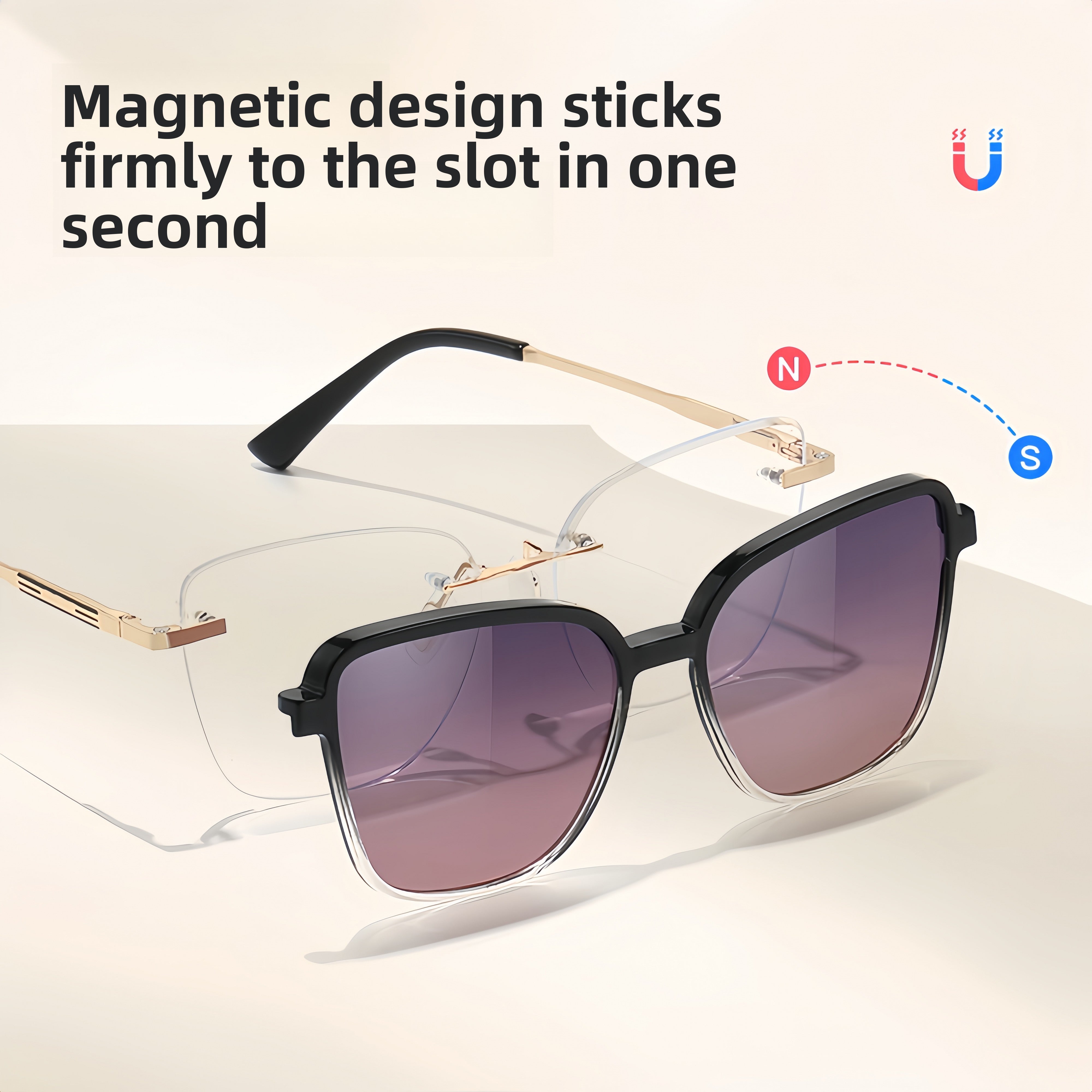 Women's TR90 Prescription Frame & Magnetic Clip-on Sunglass Kit
