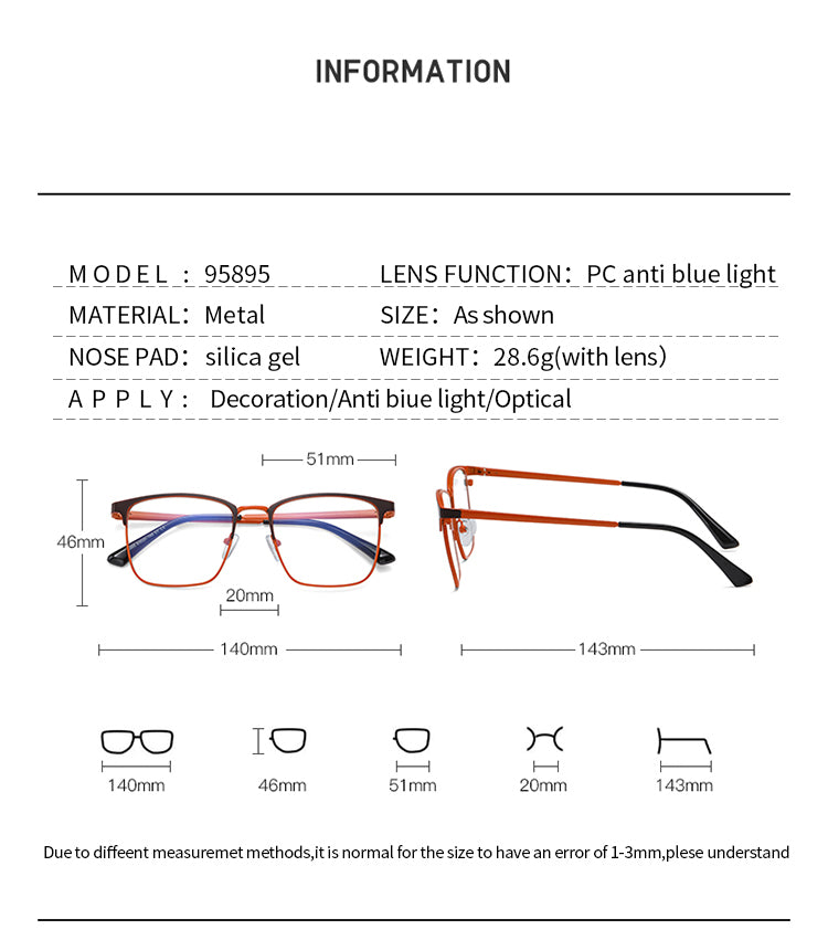 Men's nearsighted glasses frame