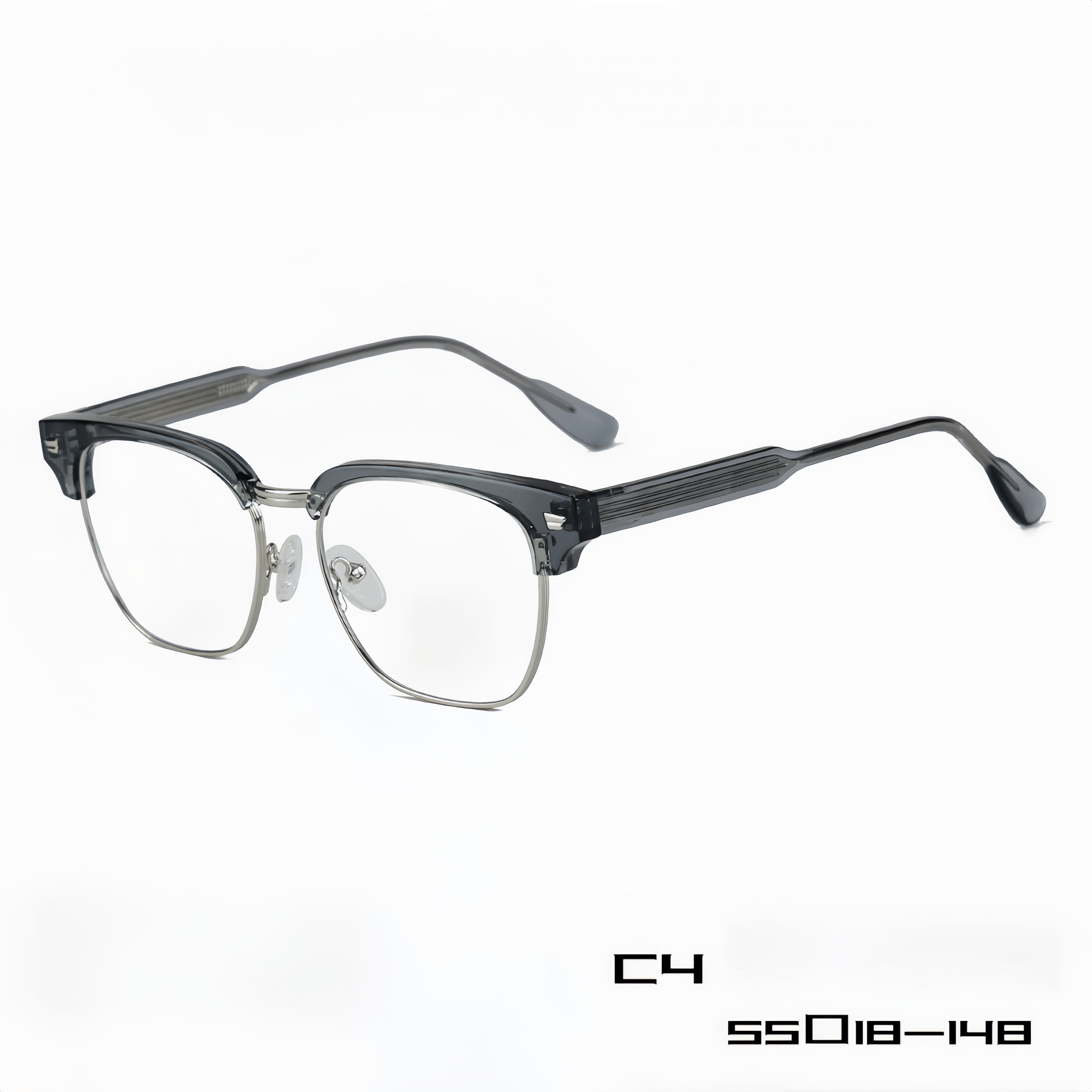 Unisex TR90 Browline Semi-Rimless Prescription Glasses