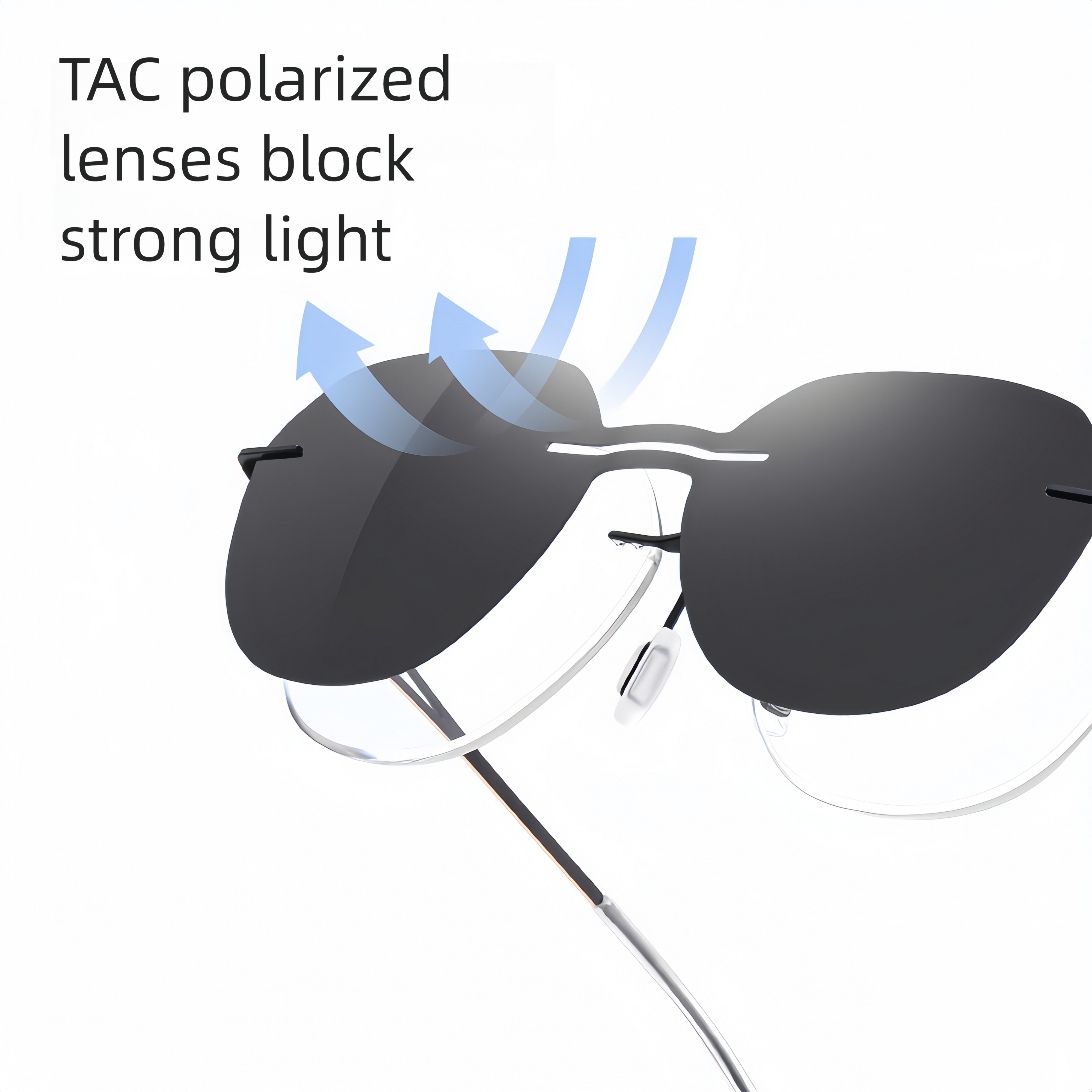 Women's Magnetic Clip-on Sunglasses for Frameless Prescription Glasses
