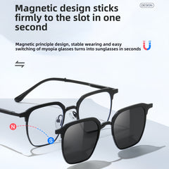 Men's Magnetic Clip-On Sunglasses & Optical Frames Bundle