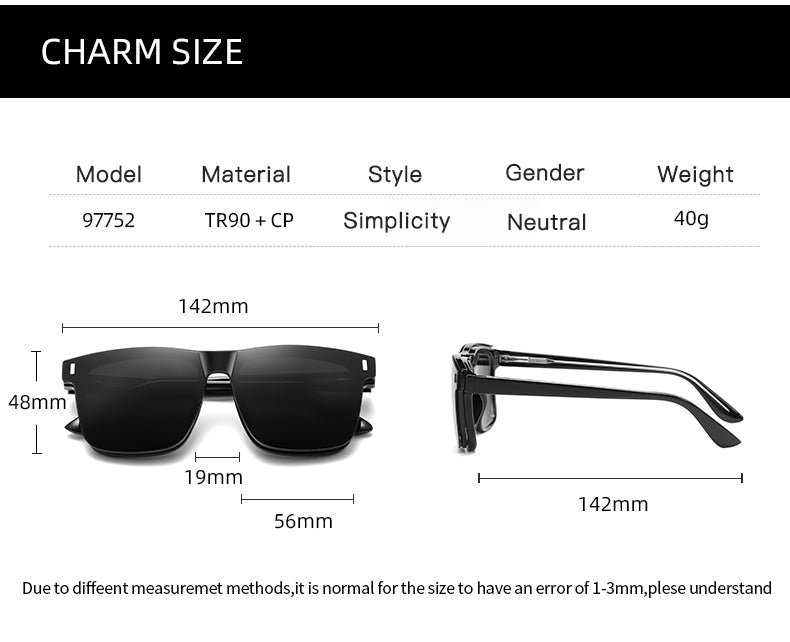 Magnetic Clip-On Polarized Sunglasses