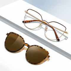 Women's TR90 Prescription Frames with Magnetic Clip-On Sunglasses Bundle