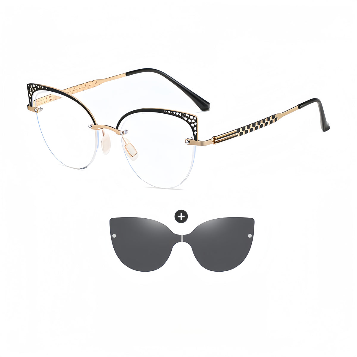 Women's 2-in-1 Magnetic Clip-on Prescription Glasses Set