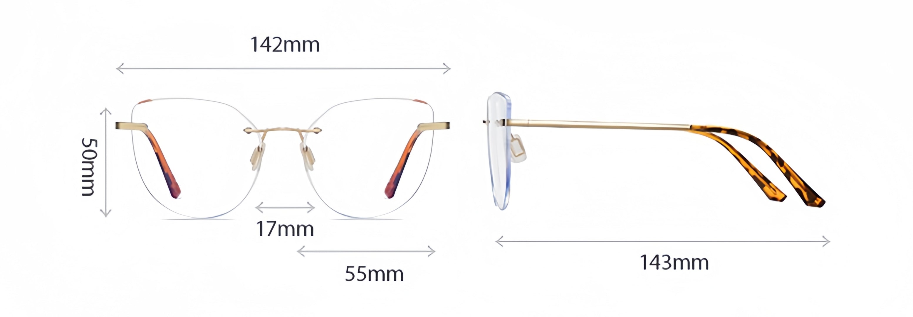 Female TR90 Frame with Clip-On Sunglasses
