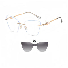 Women's Rimless All-in-One Sunglasses & Prescription Eyewear Set