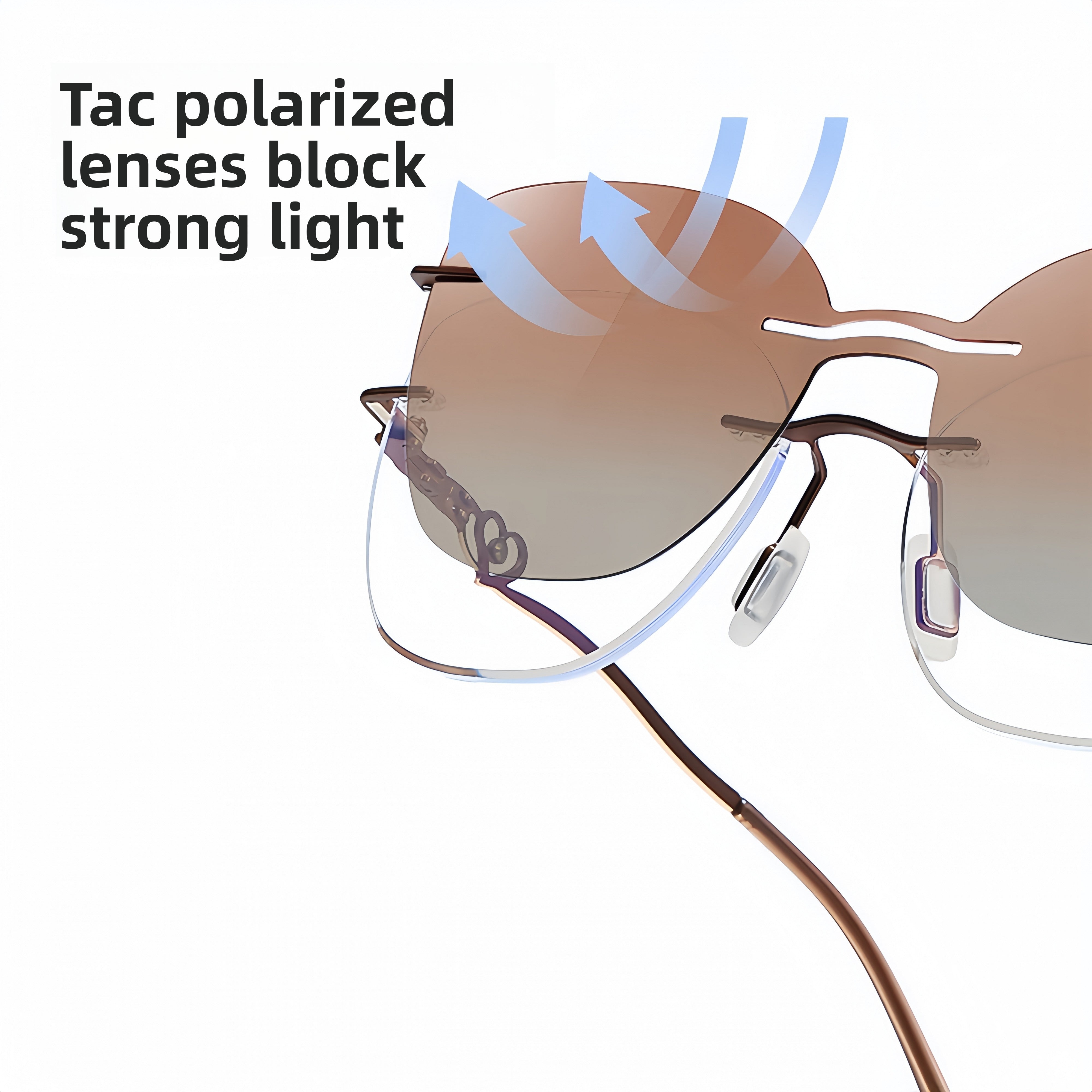 Women's Metal Frameless Prescription Glasses Frame