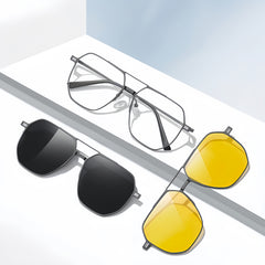 Men's Magnetic Clip-on Prescription Eyewear Set