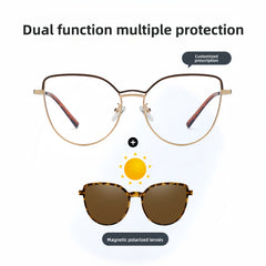 Women's TR90 Prescription Frames with Magnetic Clip-On Sunglasses Bundle