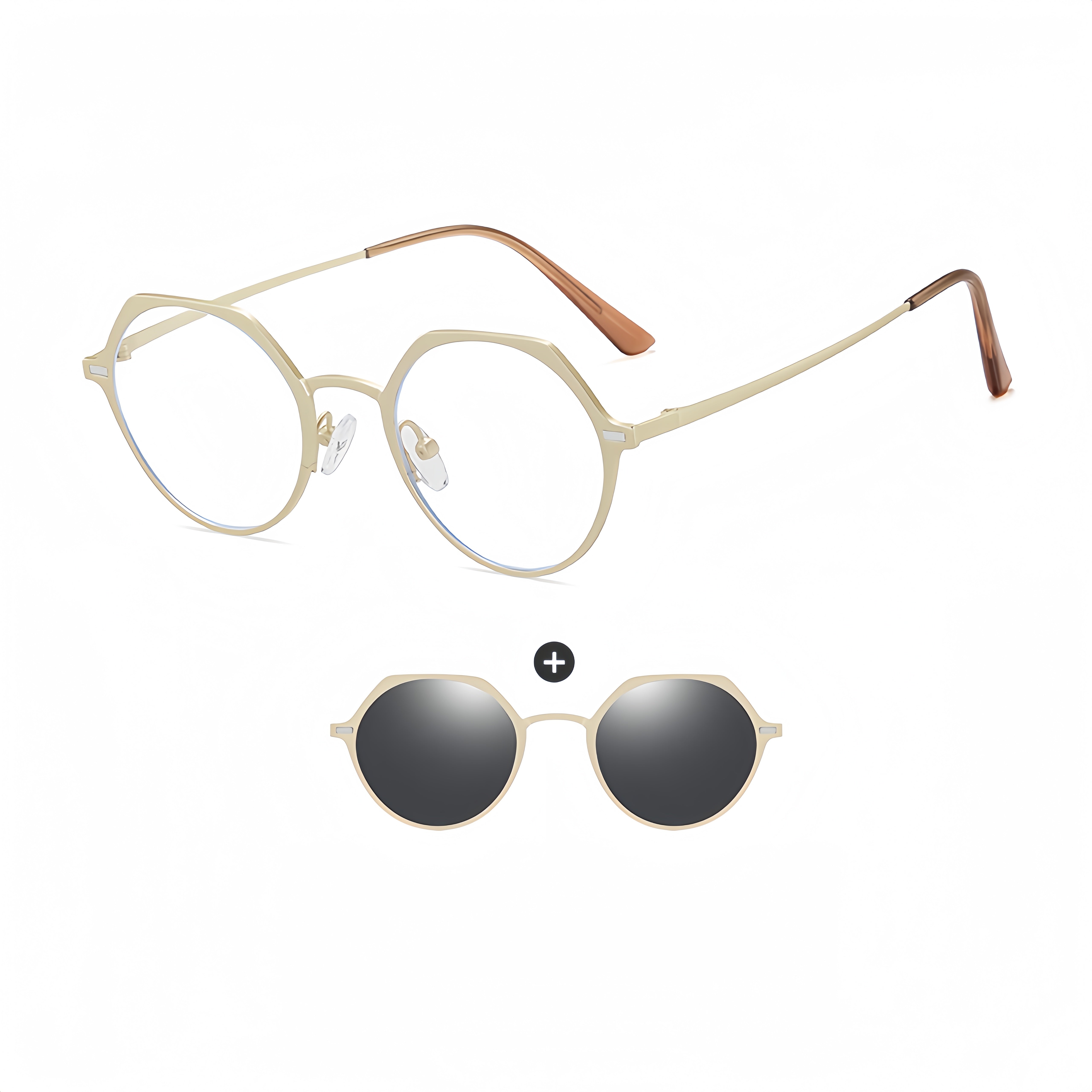 Metal Prescription Sunglasses Clip-On System