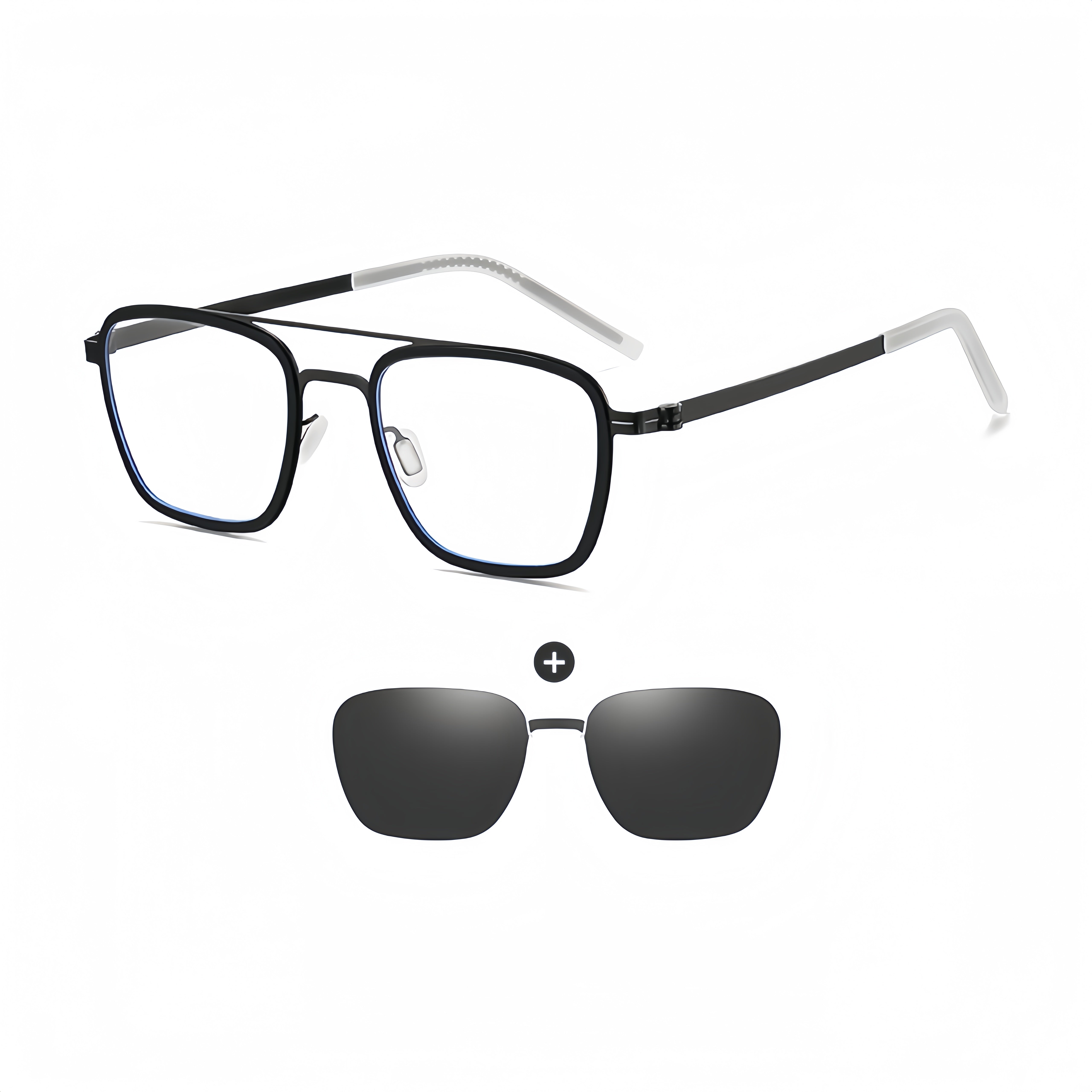 Clip-On Sunglasses Ultra Light - Screwless Prescription Frames