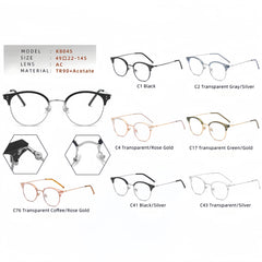Unisex Browline Prescription Glasses Frames